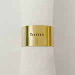 ZEUS | Rond de serviette doré gravé personnalisable en laiton simple - avec ou sans motif - Taille L