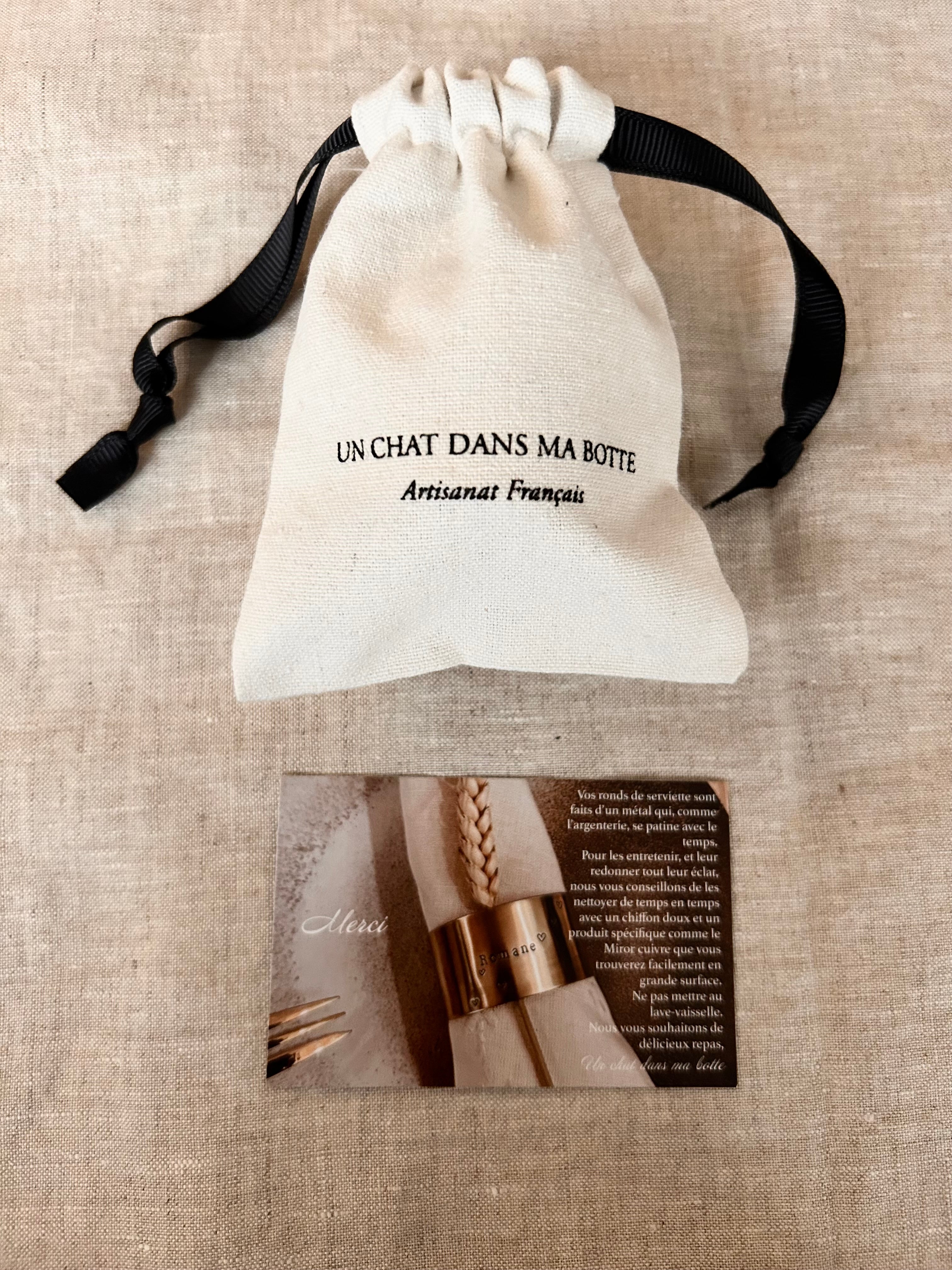 ZEUS | Rond de serviette doré gravé personnalisable en laiton simple - avec ou sans motif - Taille L