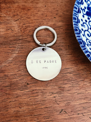 Porte-clef en acier doré ou argenté