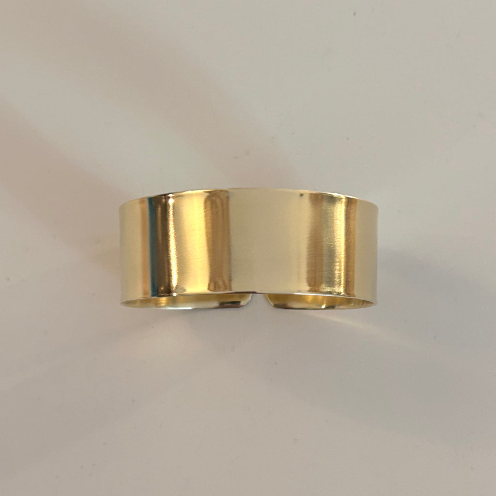 Rond de serviette en laiton doré VIERGE Diamètre large ∅ 5 cm POLI MIROIR