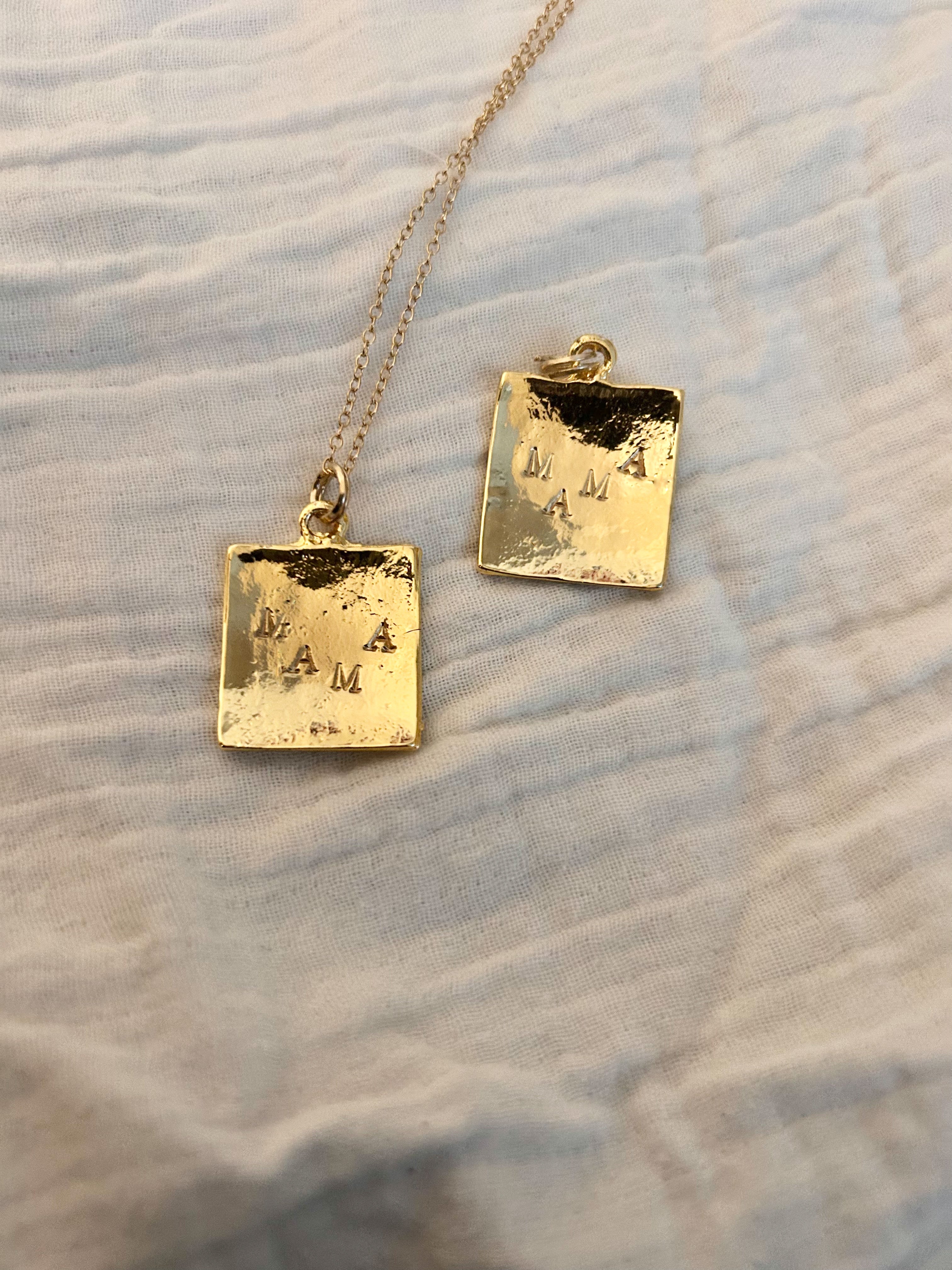 Collier MAMA or brillant