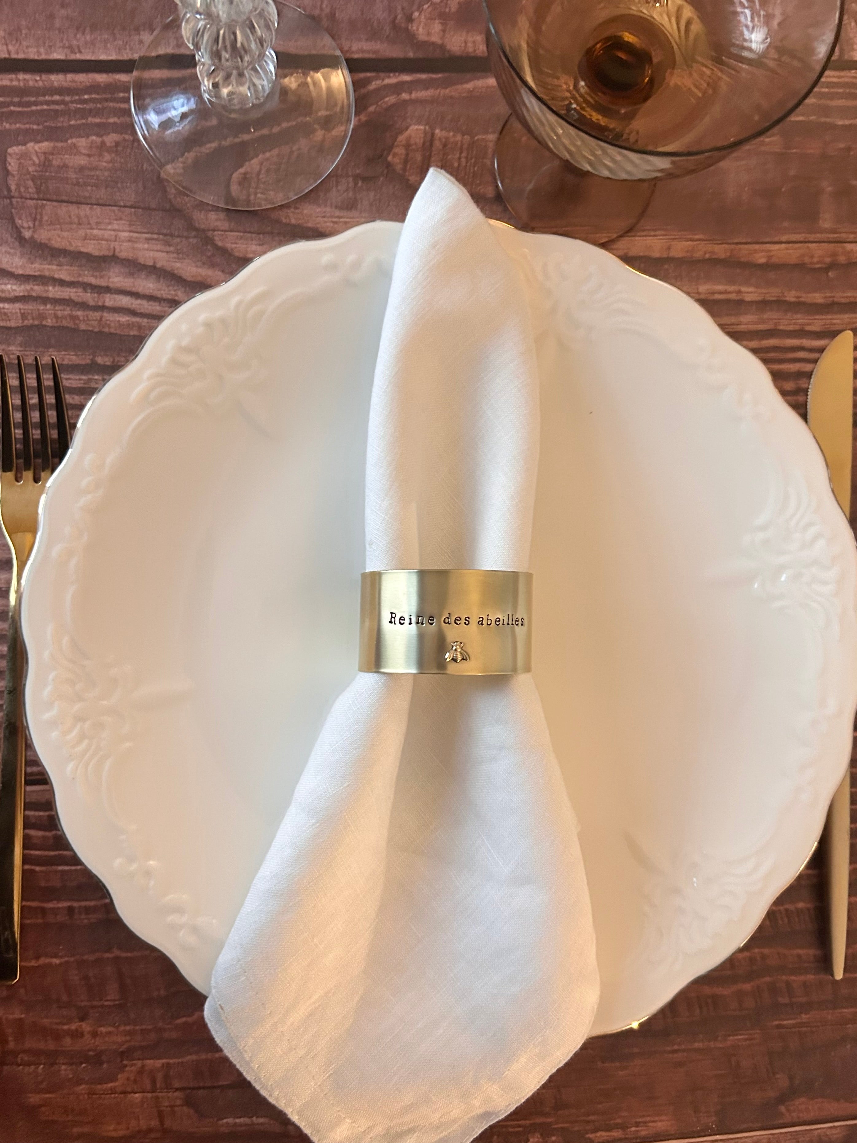 EDITION LIMITÉE | Collection Ornements | Abeille | Rond de serviette personnalisable - Diamètre large ⌀5 cm