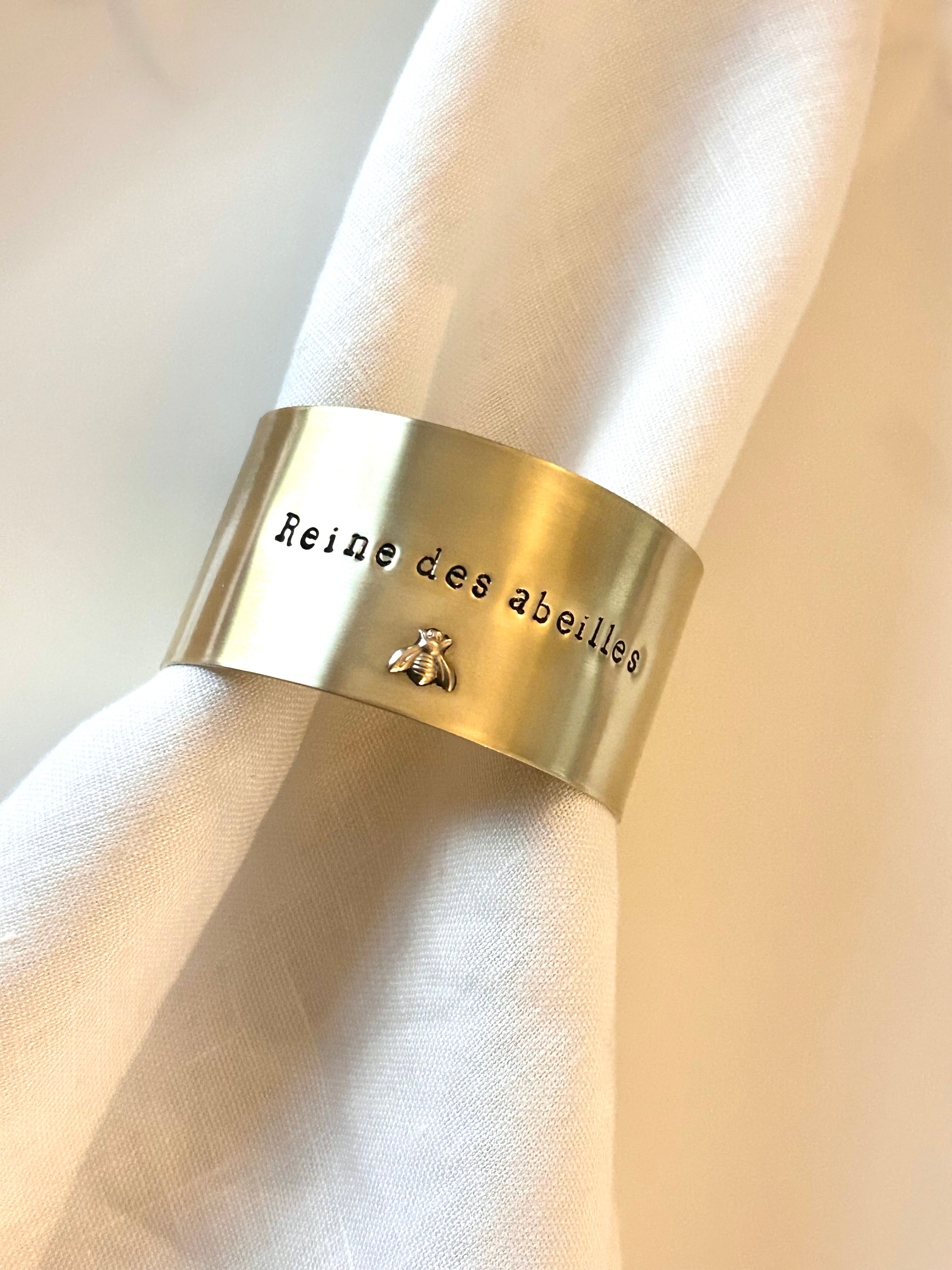 EDITION LIMITÉE | Collection Ornements | Abeille | Rond de serviette personnalisable - Diamètre large ⌀5 cm