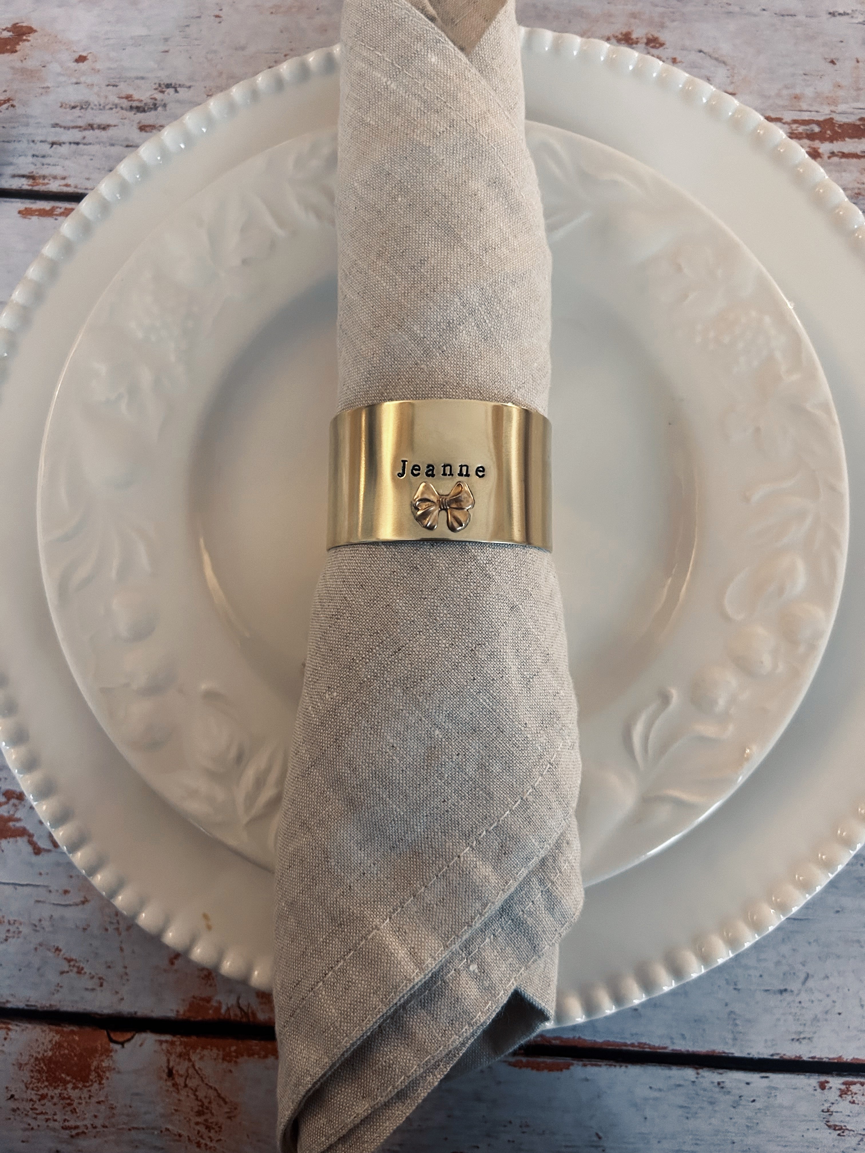 EDITION LIMITÉE | Collection Ornements | Noeud | Rond de serviette personnalisable - Diamètre large ⌀5 cm