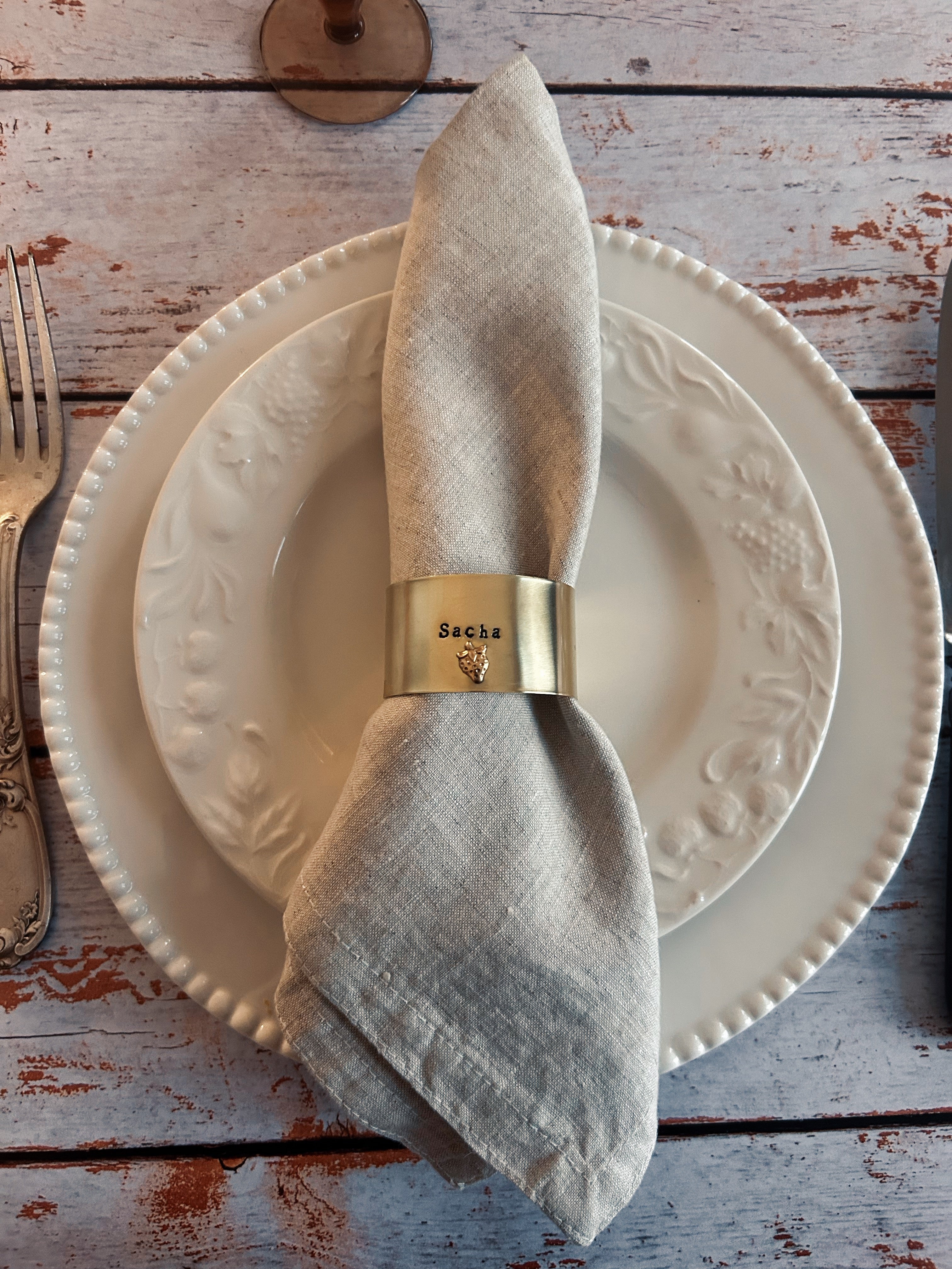 EDITION LIMITÉE | Collection Ornements | Fraise | Rond de serviette personnalisable - Diamètre large ⌀5 cm