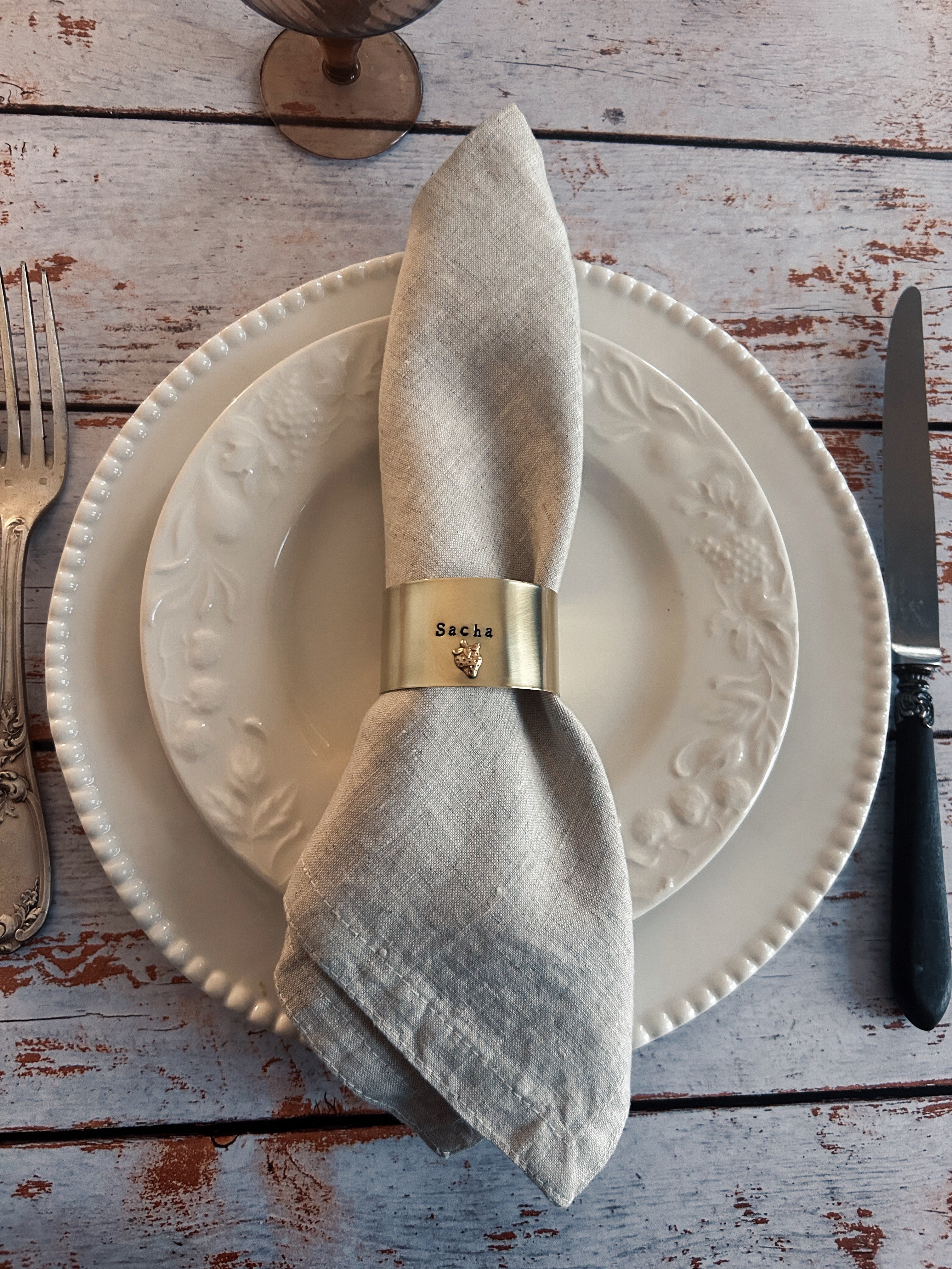 EDITION LIMITÉE | Collection Ornements | Noeud | Rond de serviette personnalisable - Diamètre large ⌀5 cm