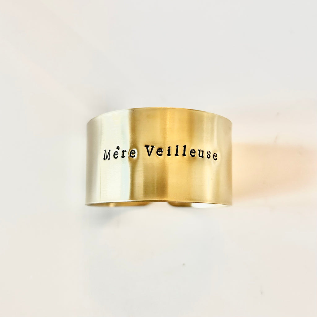 Mère Veilleuse | Série - Rond en laiton brut gravé (2 diamètres)