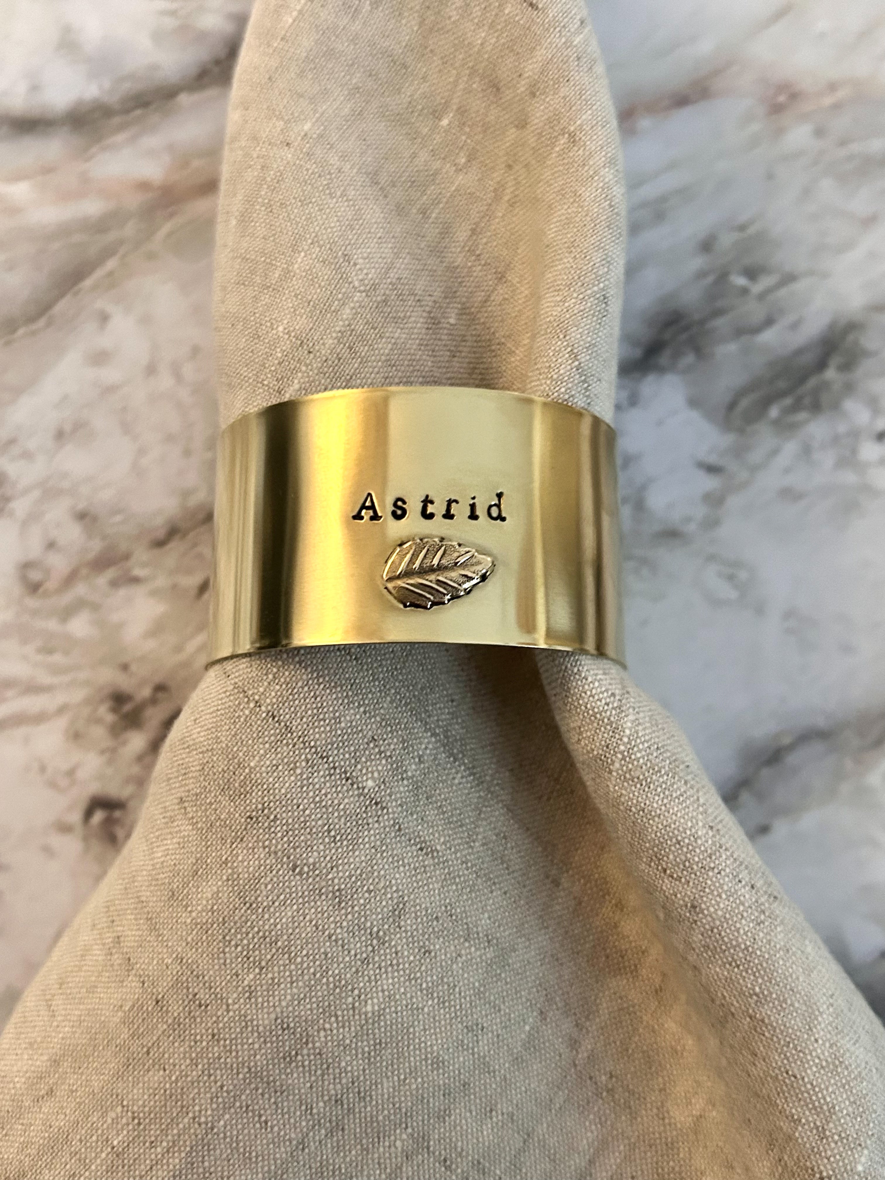 EDITION LIMITÉE | Collection Ornements | Feuille de châtaignier  | Rond de serviette personnalisable - Diamètre large ⌀5 cm