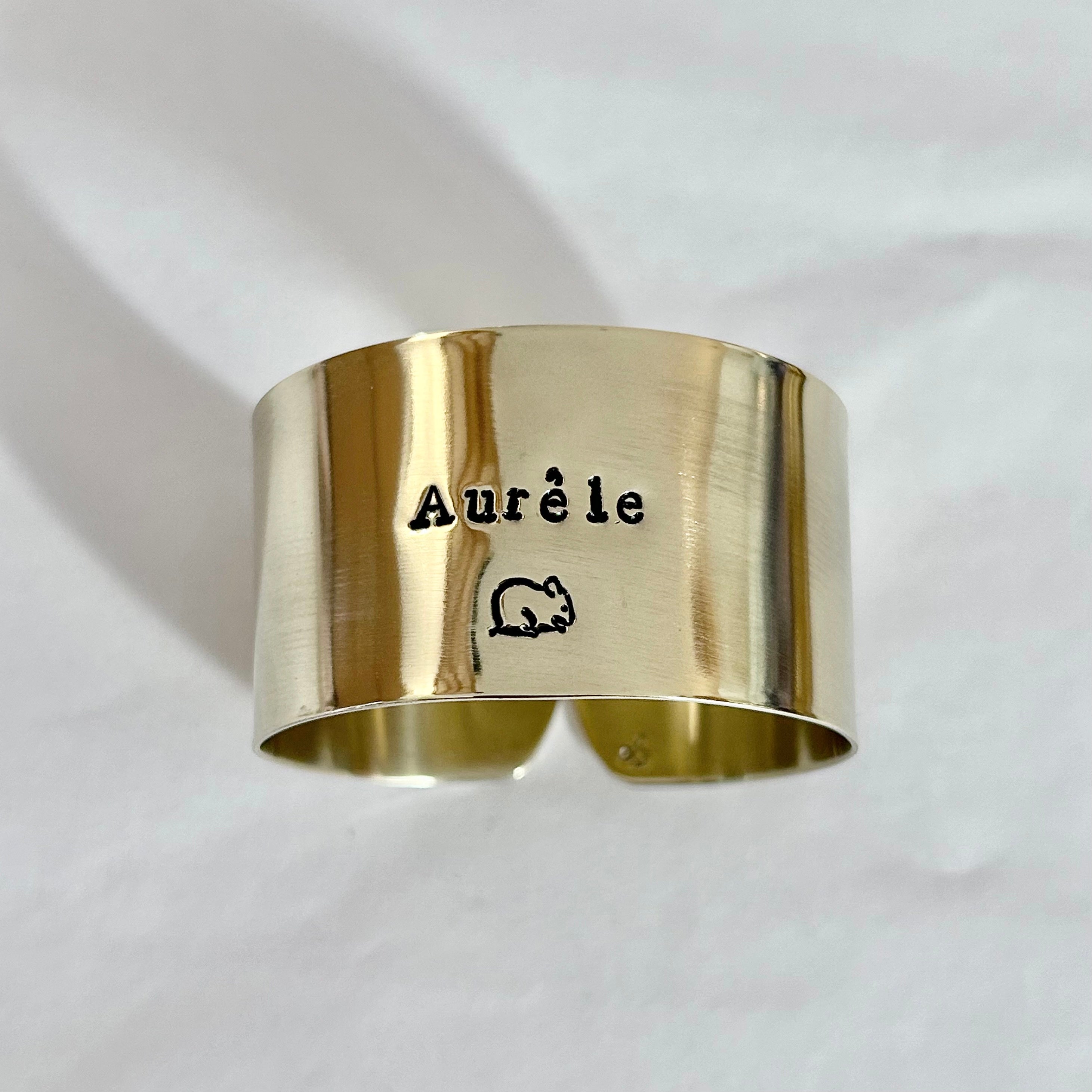 ZEUS | Rond de serviette personnalisable en laiton doré gravé avec ou sans motif - Taille L