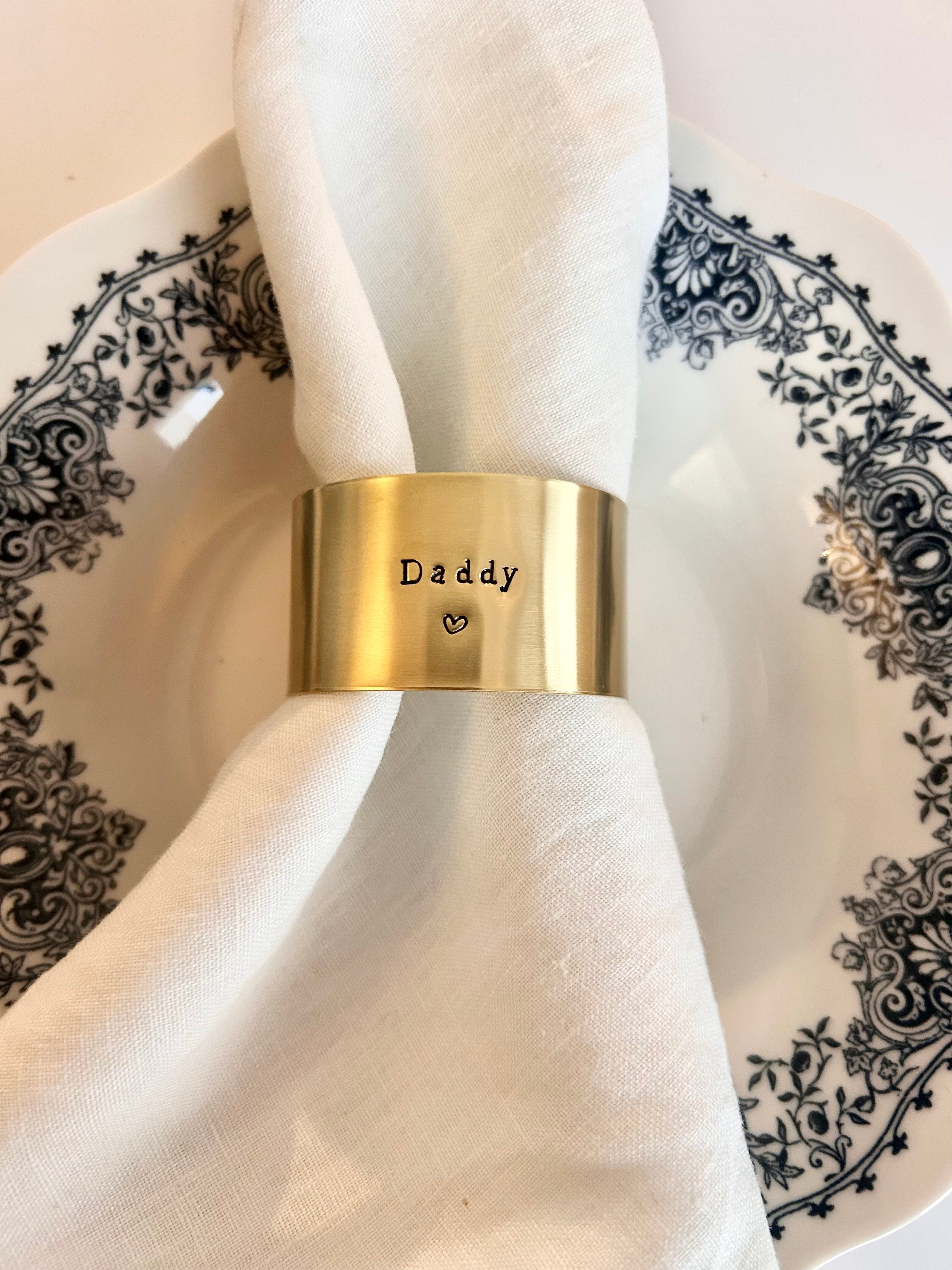 Daddy | Série - Rond en laiton brut gravé (2 formats possibles)