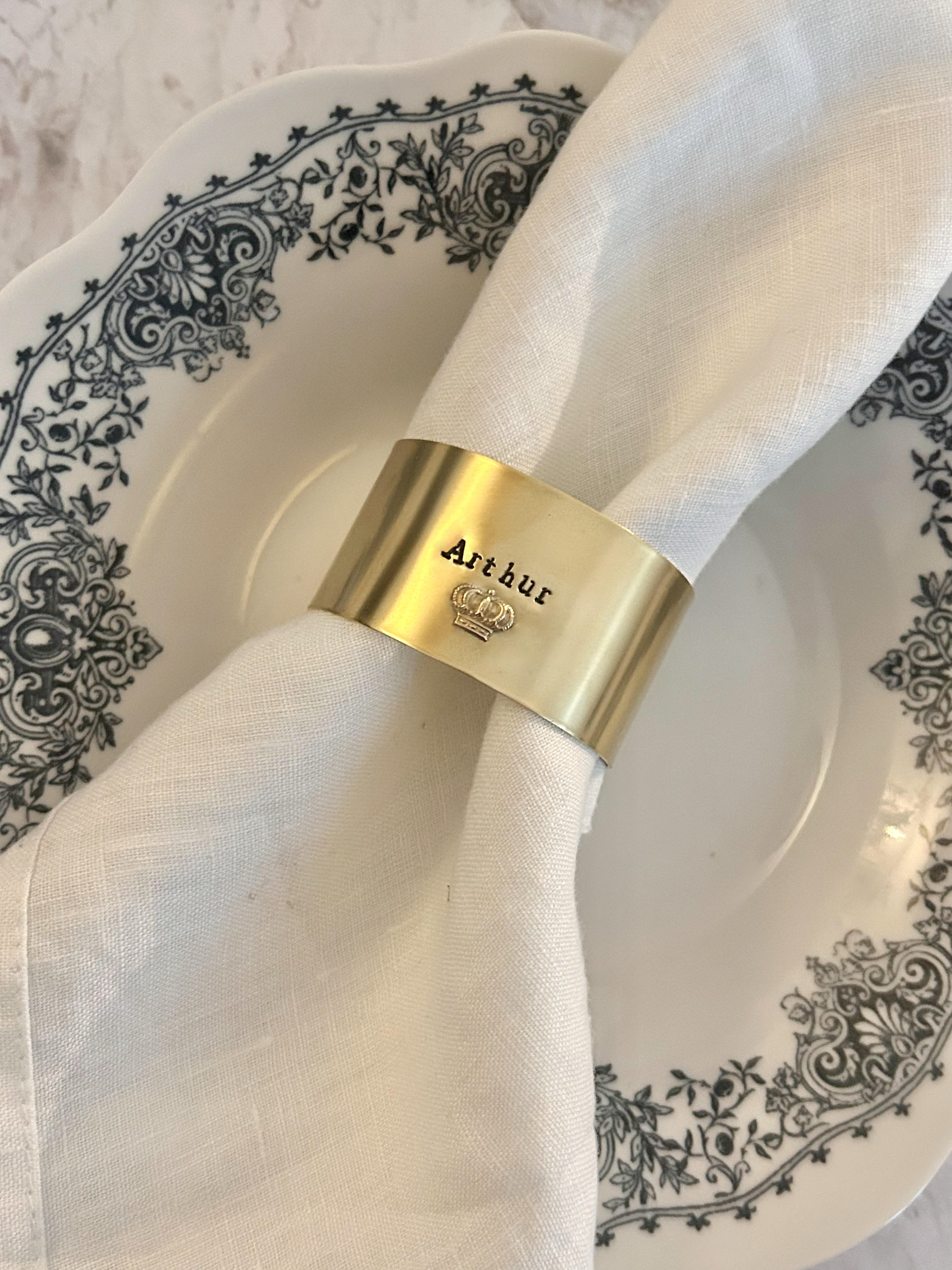 EDITION LIMITÉE | Collection Ornements | Couronne | Rond de serviette personnalisable - Diamètre large ⌀5 cm