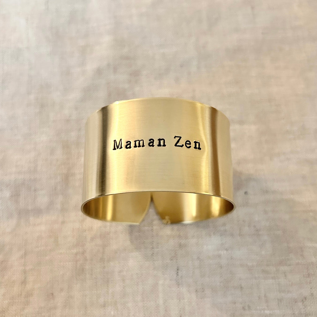 Maman Zen | Série - Déjà gravé 🍀 Rond en laiton brut gravé diamètre large