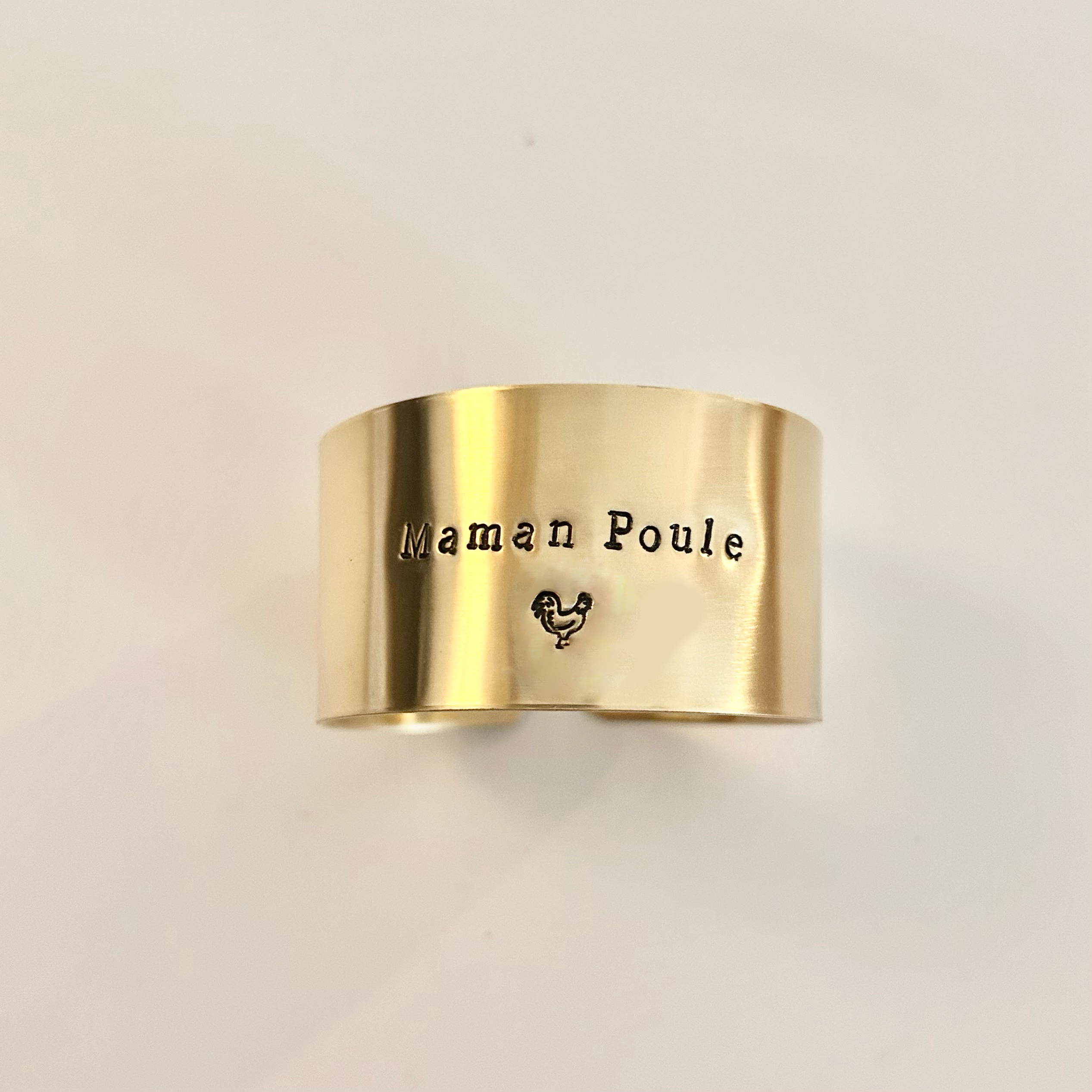 Maman Poule | Série - Rond en laiton brut gravé (2 diamètres)