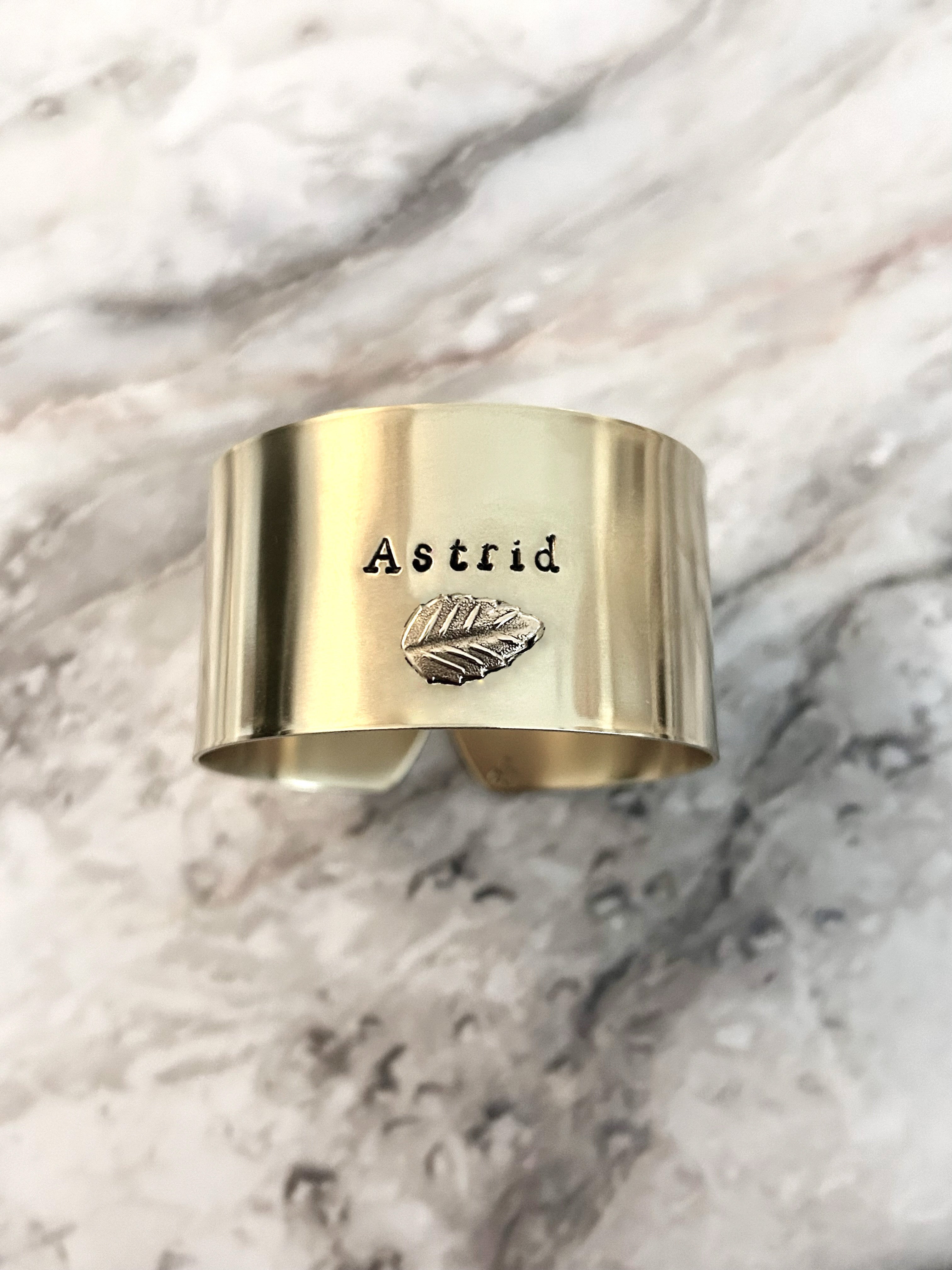 EDITION LIMITÉE | Collection Ornements | Feuille de châtaignier  | Rond de serviette personnalisable - Diamètre large ⌀5 cm