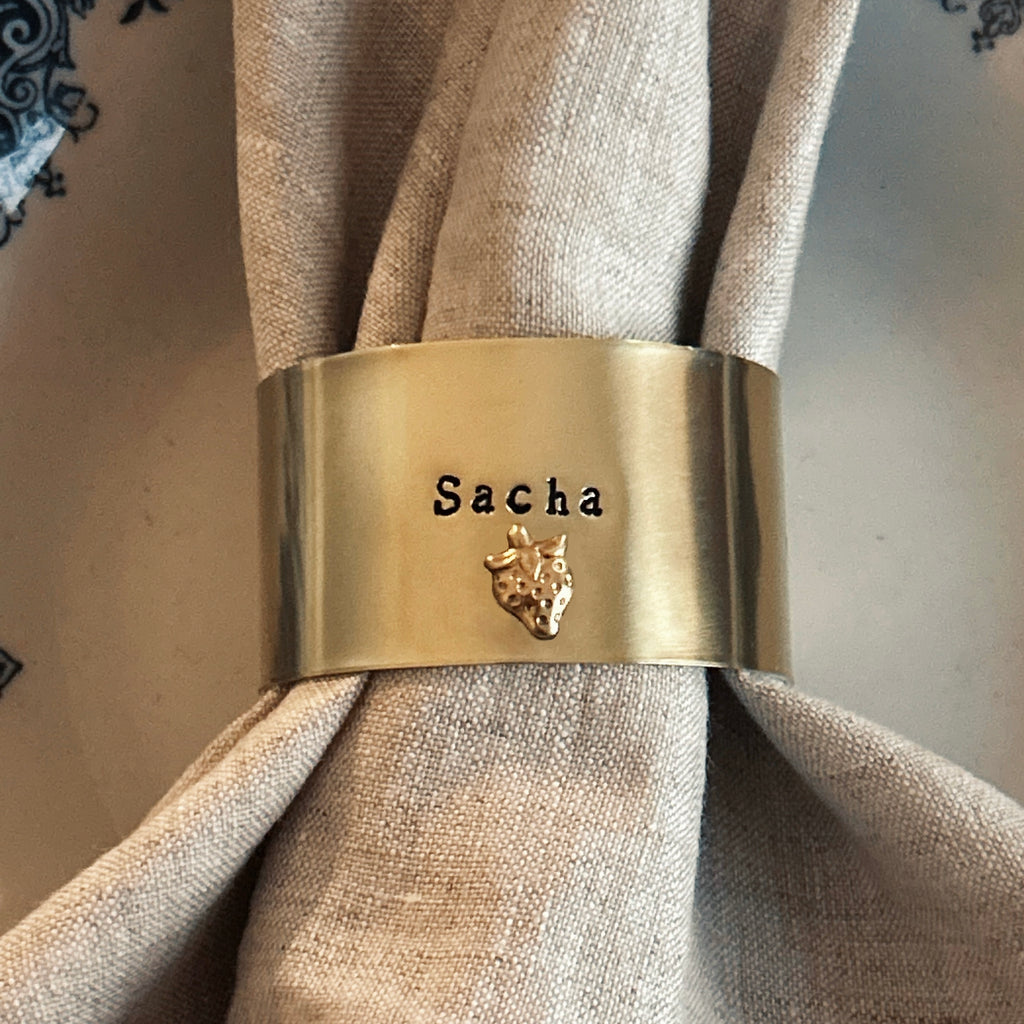 EDITION LIMITÉE | Collection Ornements | Fraise | Rond de serviette personnalisable - Diamètre large ⌀5 cm