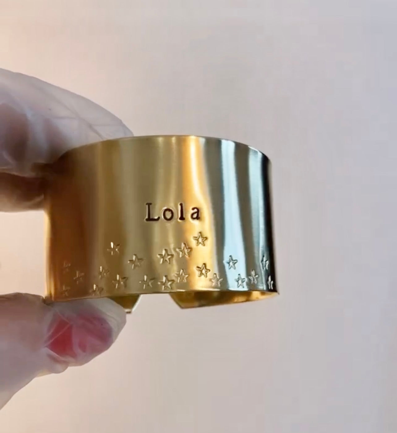 Napkin ring in golden brass Lisse customizable - Size L