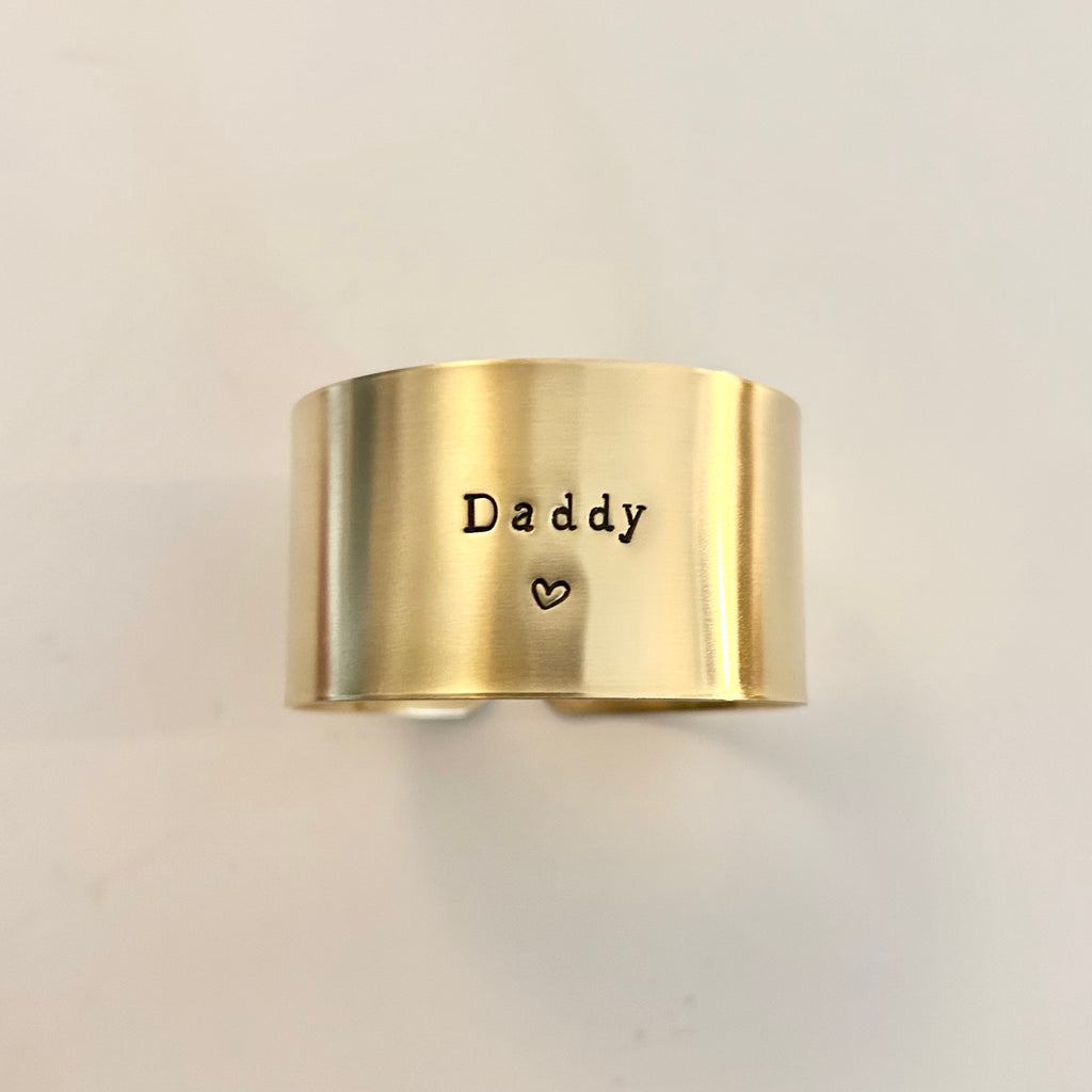 Daddy | Série - Rond en laiton brut gravé (2 formats possibles)