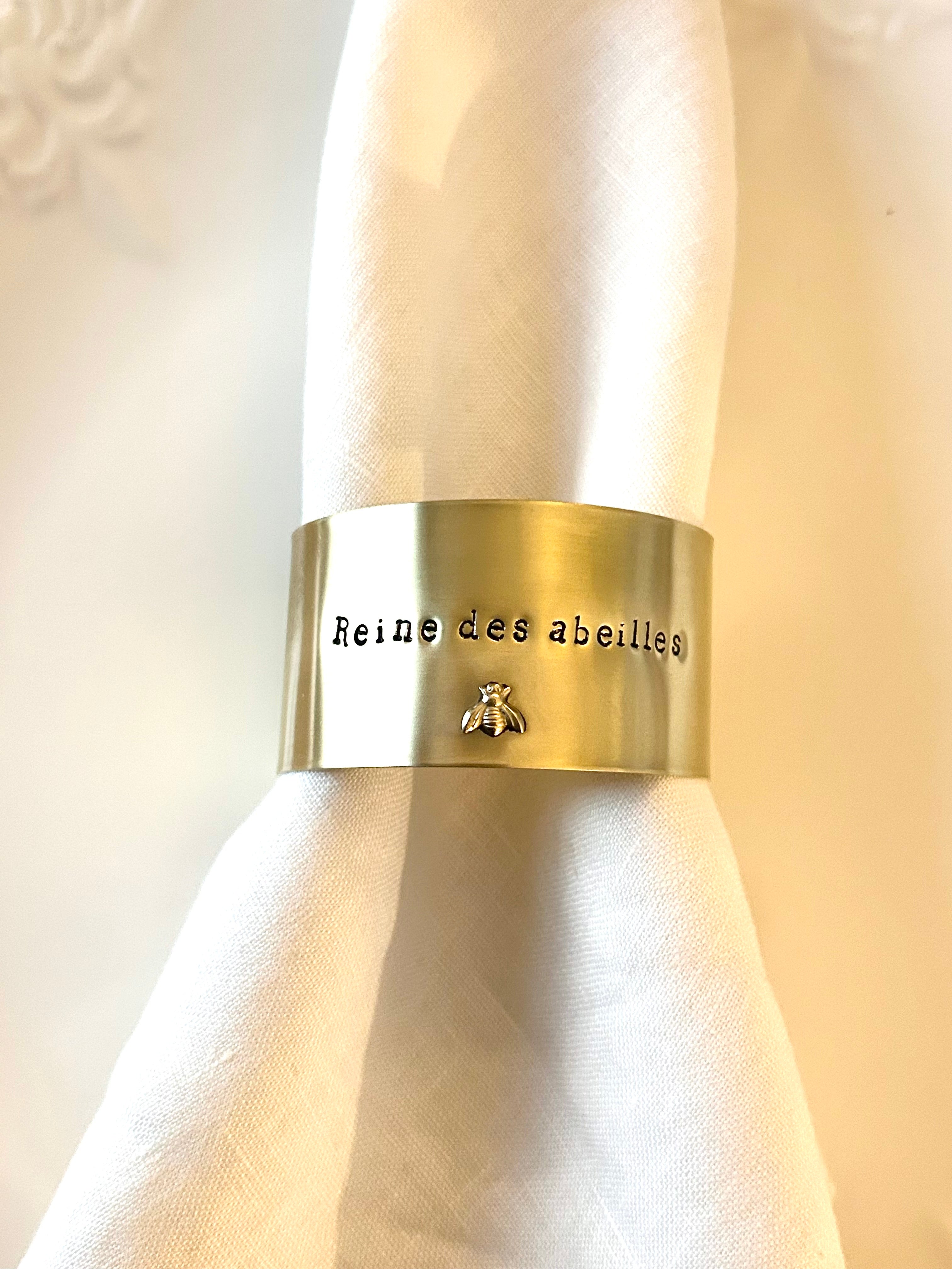 EDITION LIMITÉE | Collection Ornements | Abeille | Rond de serviette personnalisable - Diamètre large ⌀5 cm