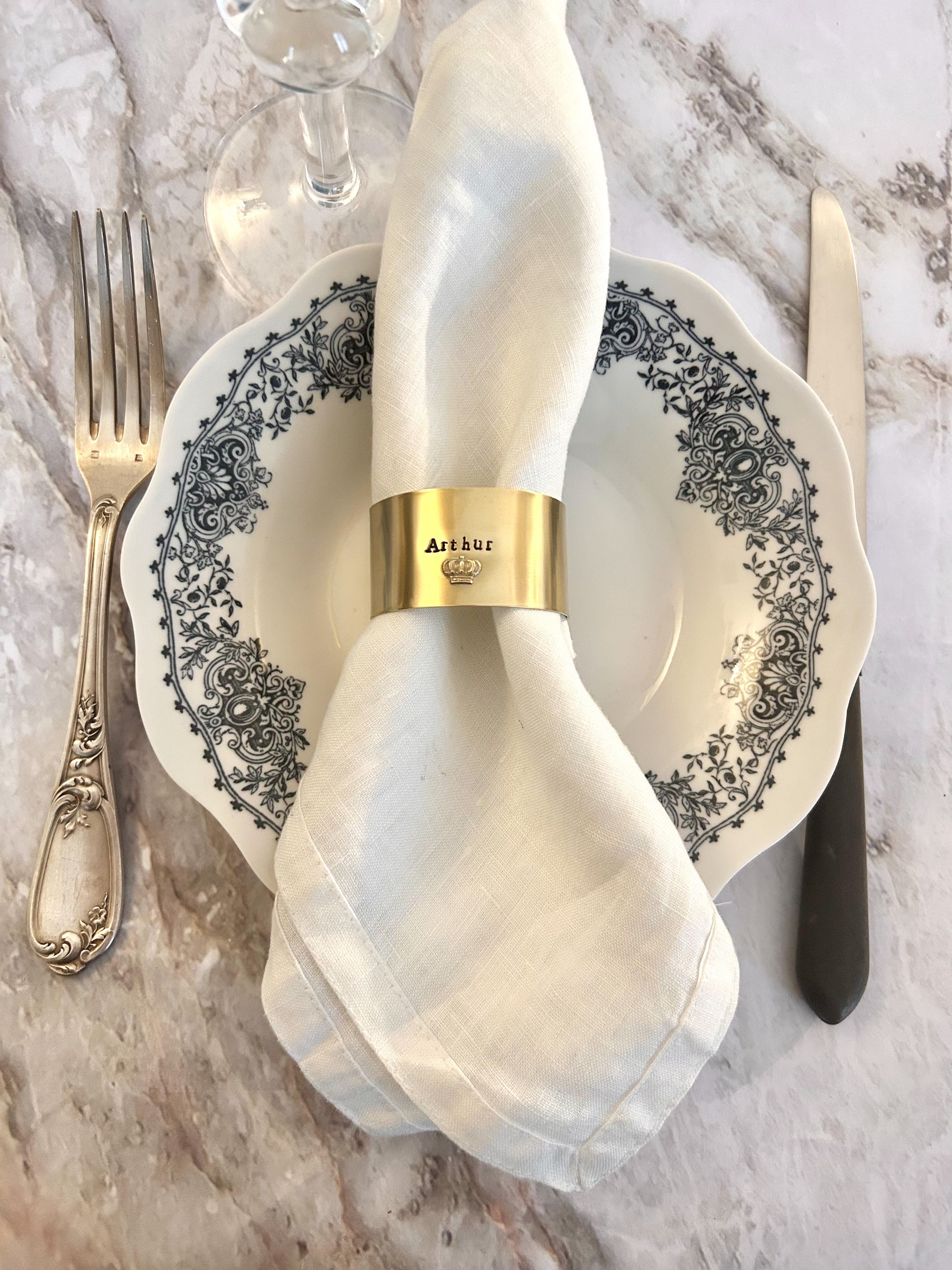 EDITION LIMITÉE | Collection Ornements | Couronne | Rond de serviette personnalisable - Diamètre large ⌀5 cm