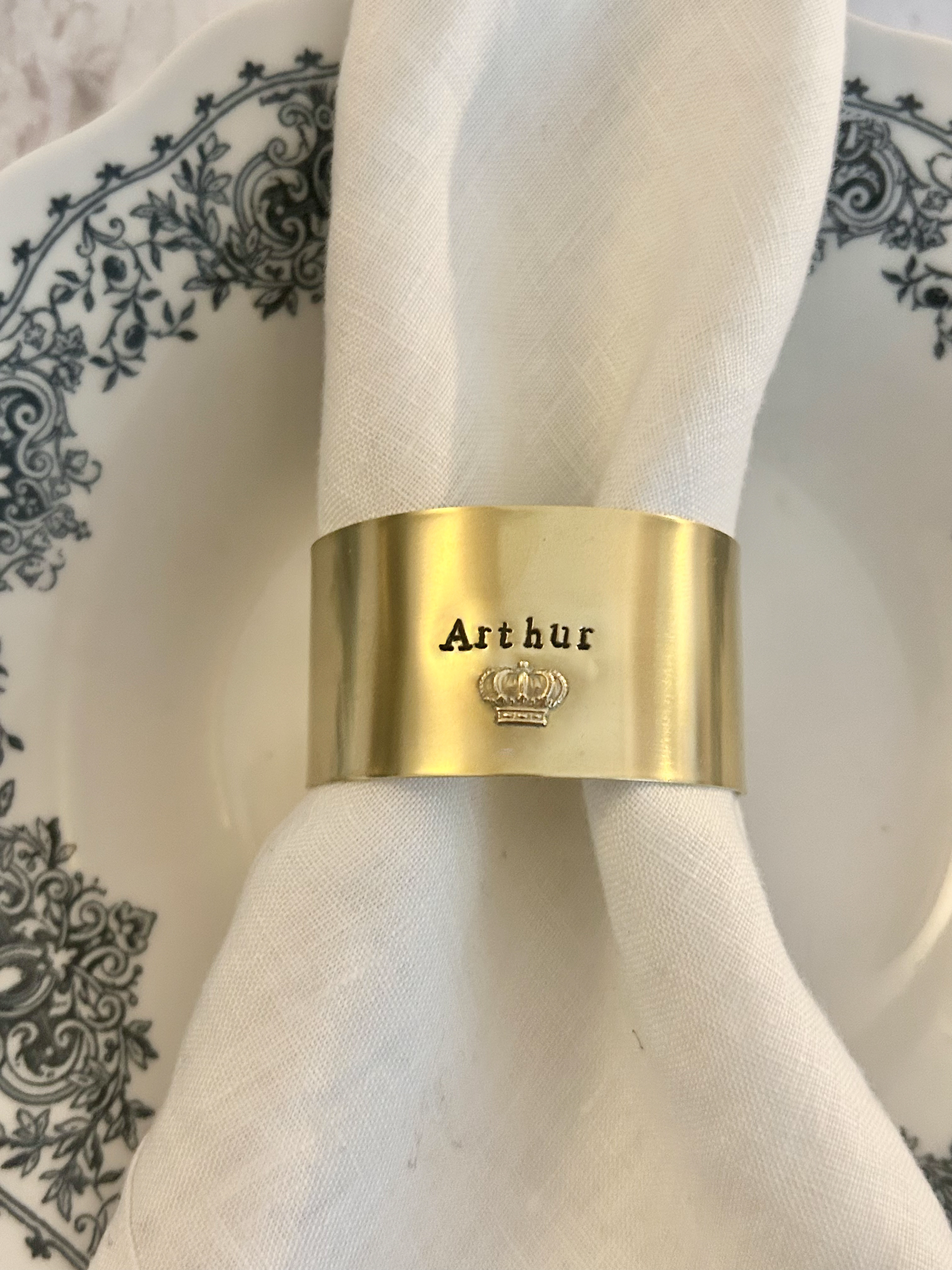 EDITION LIMITÉE | Collection Ornements | Couronne | Rond de serviette personnalisable - Diamètre large ⌀5 cm