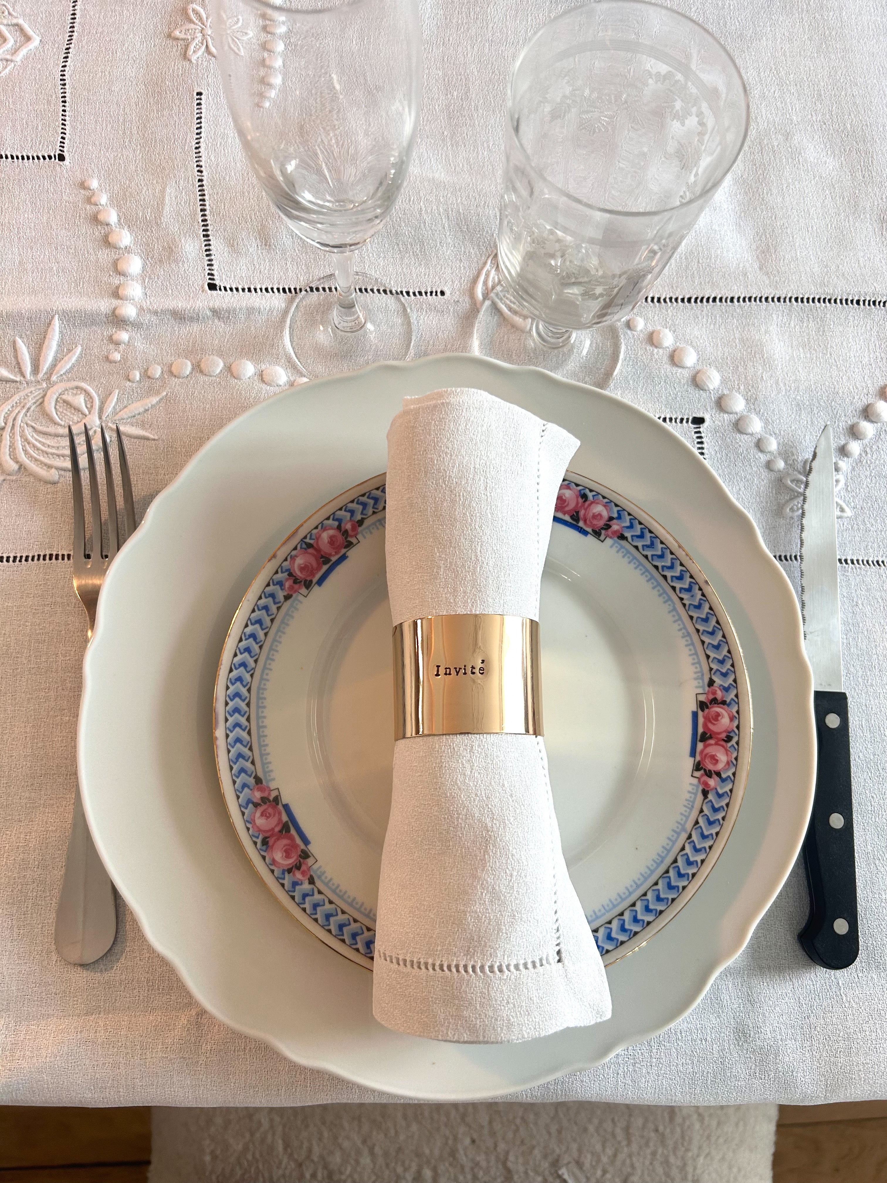 NEO DORÉ | Rond de serviette personnalisable en ACIER inoxydable  doré gravé avec ou sans motif - Diamètre large ⌀5 cm