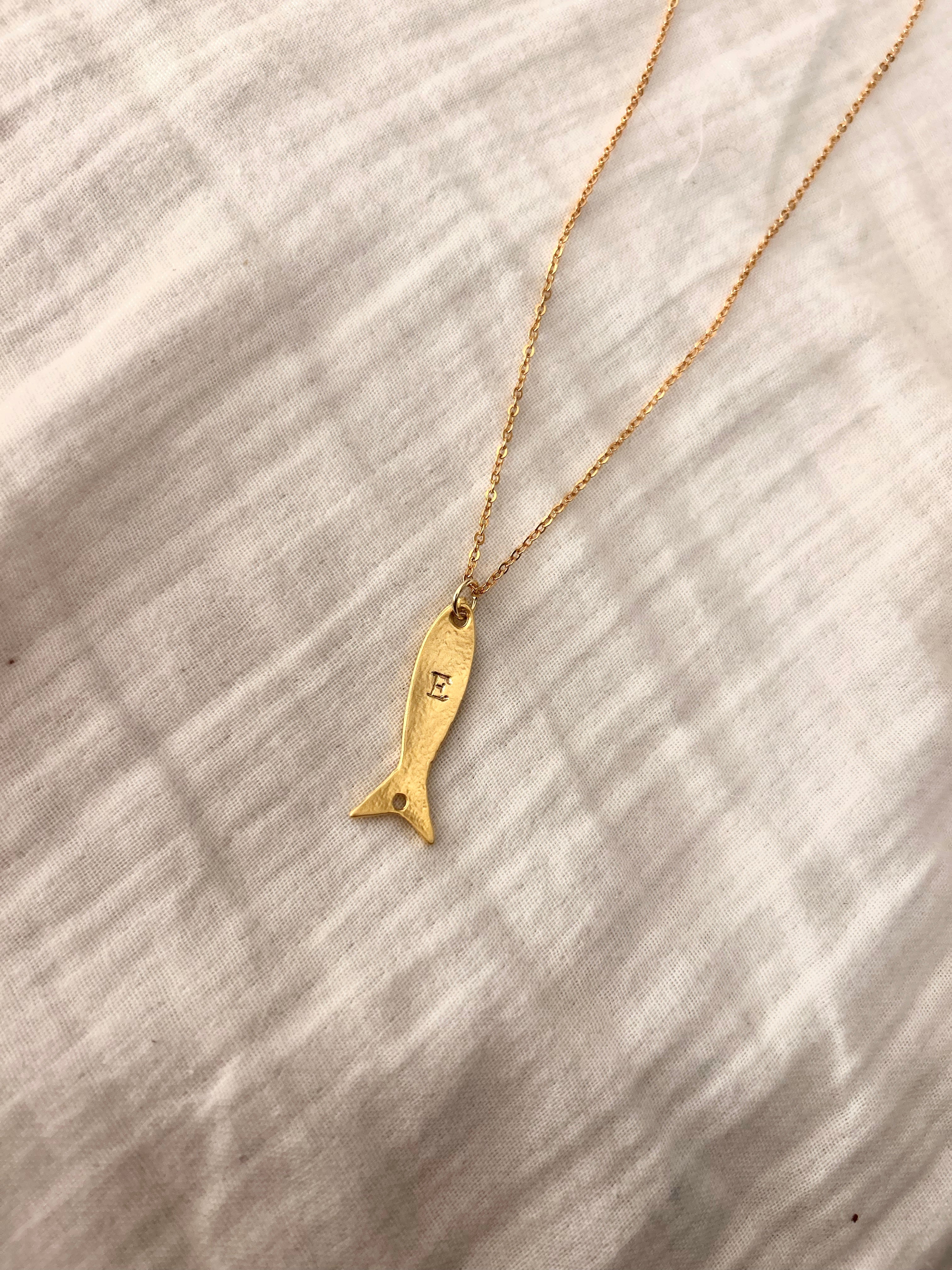 Collier Neptune personnalisable initiale