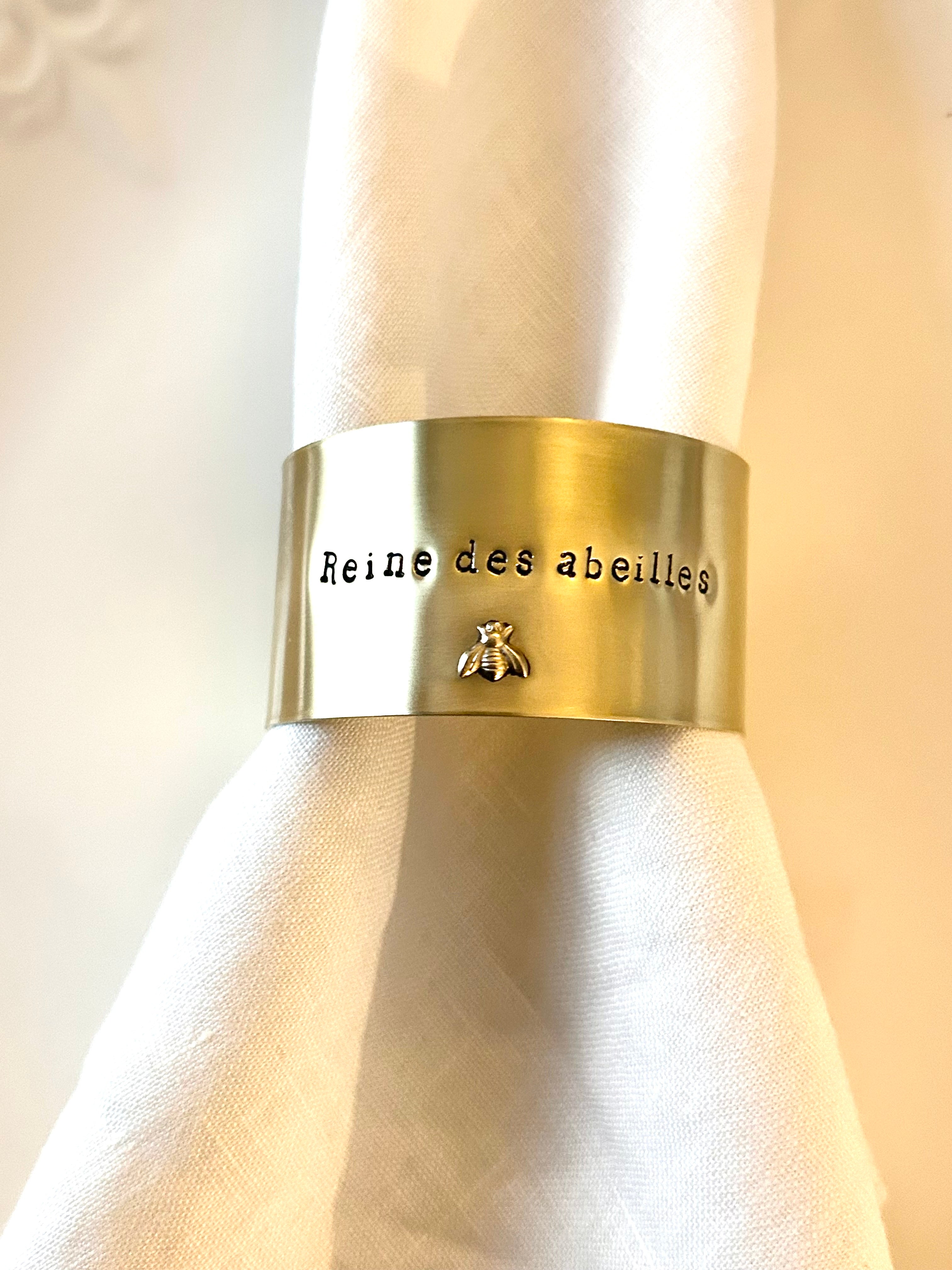 EDITION LIMITÉE | Collection Ornements | Abeille | Rond de serviette personnalisable - Diamètre large ⌀5 cm