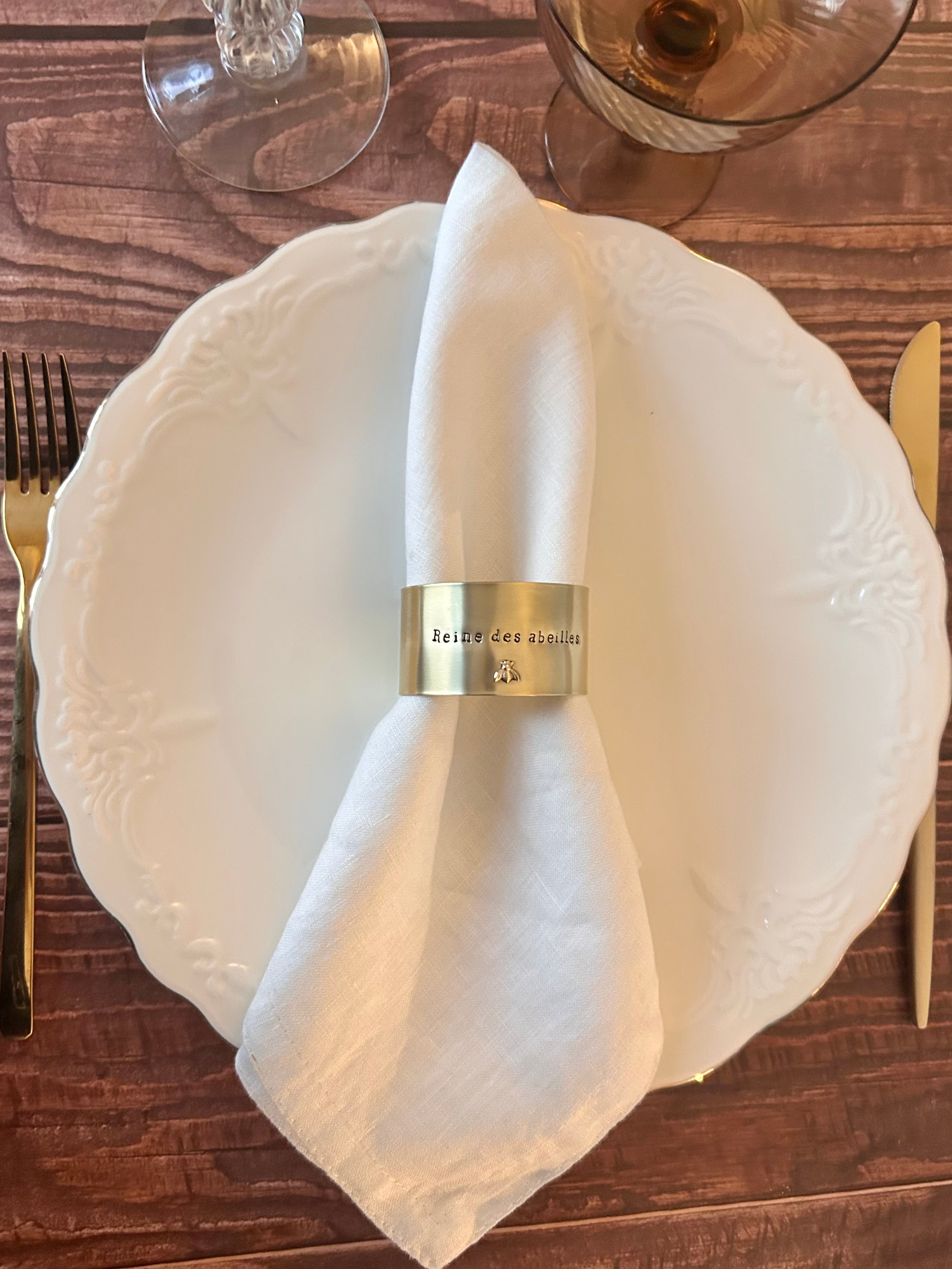 EDITION LIMITÉE | Collection Ornements | Abeille | Rond de serviette personnalisable - Diamètre large ⌀5 cm