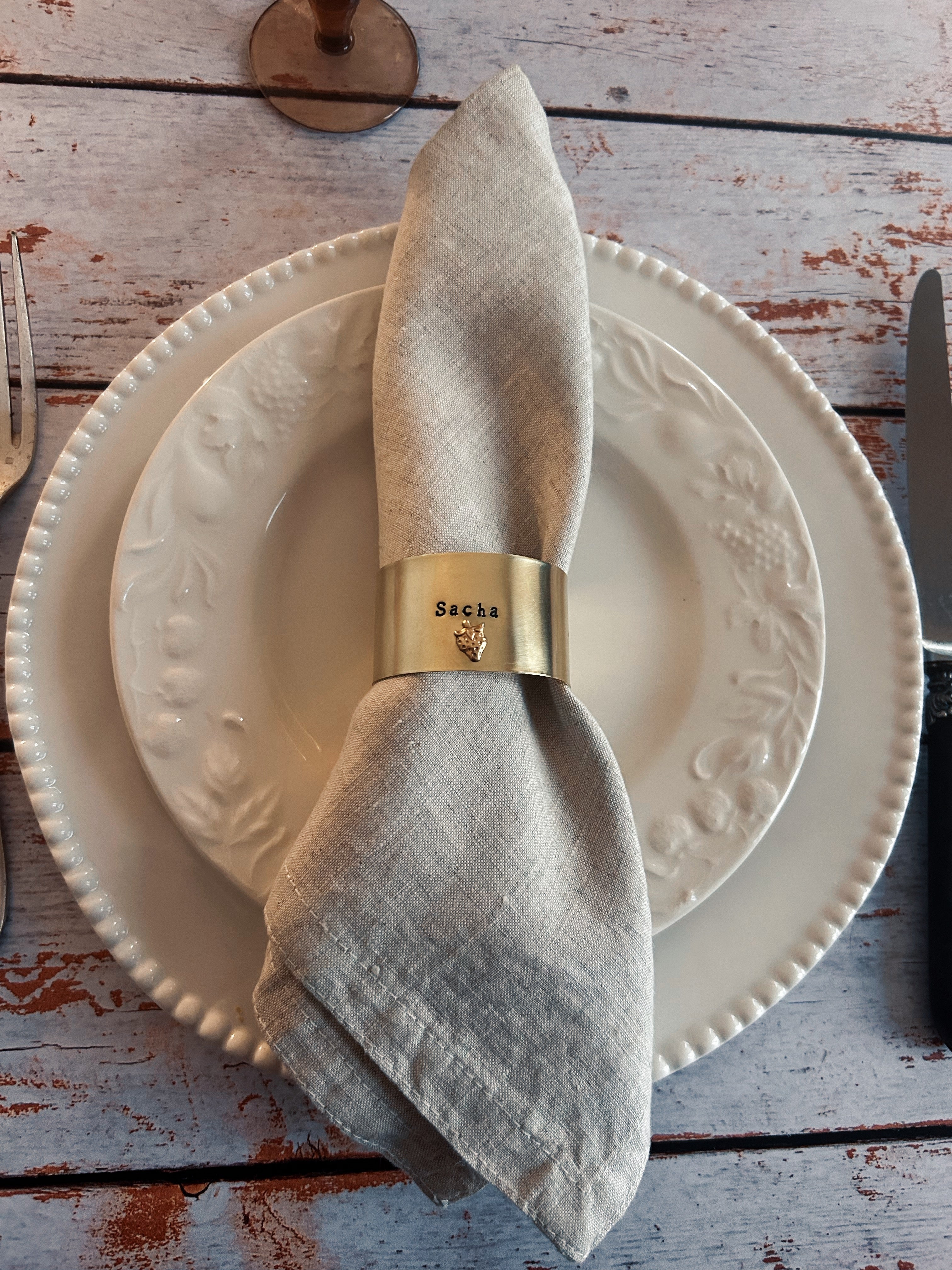 EDITION LIMITÉE | Collection Ornements | Fraise | Rond de serviette personnalisable - Diamètre large ⌀5 cm