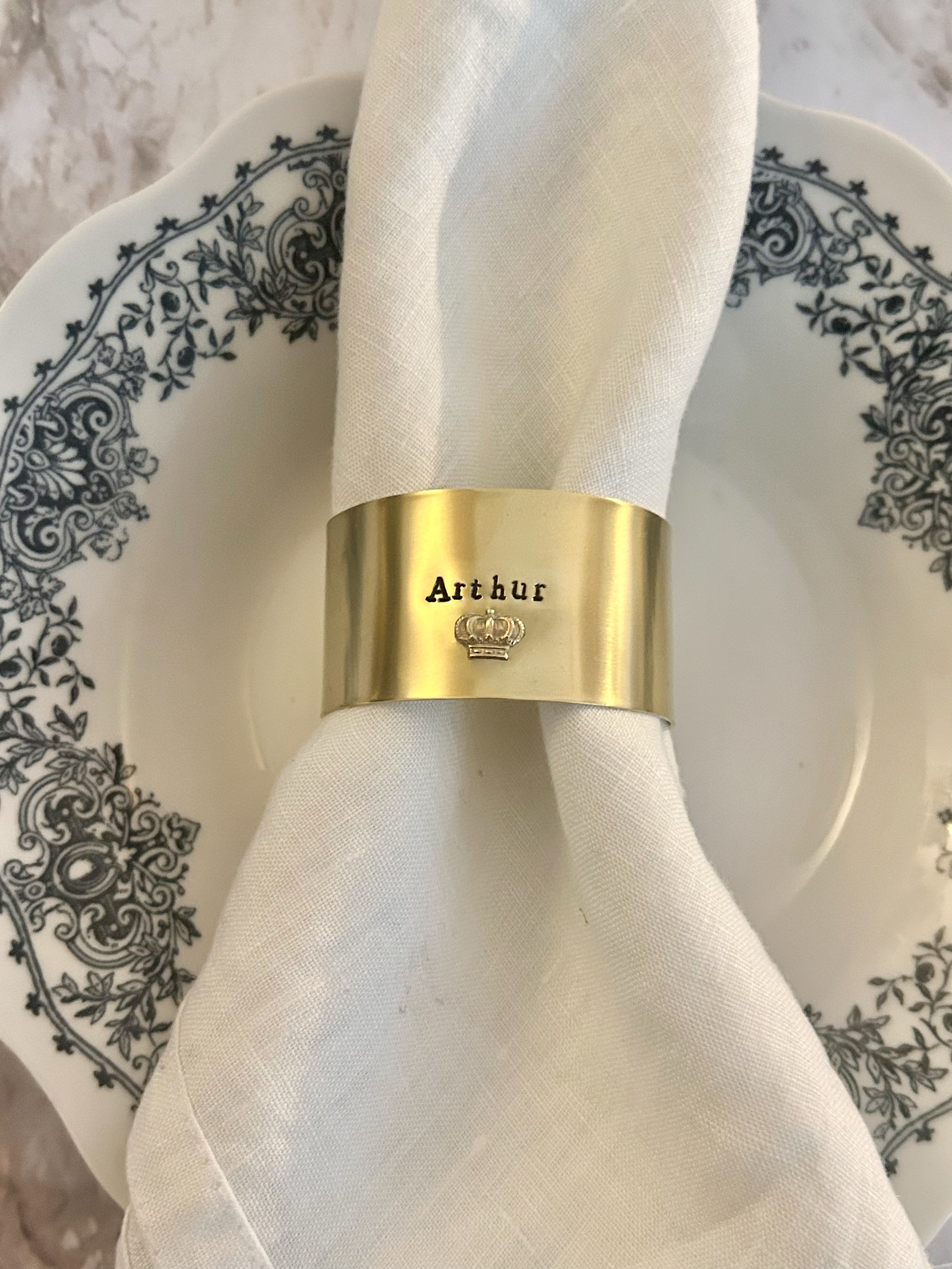 EDITION LIMITÉE | Collection Ornements | Couronne | Rond de serviette personnalisable - Diamètre large ⌀5 cm