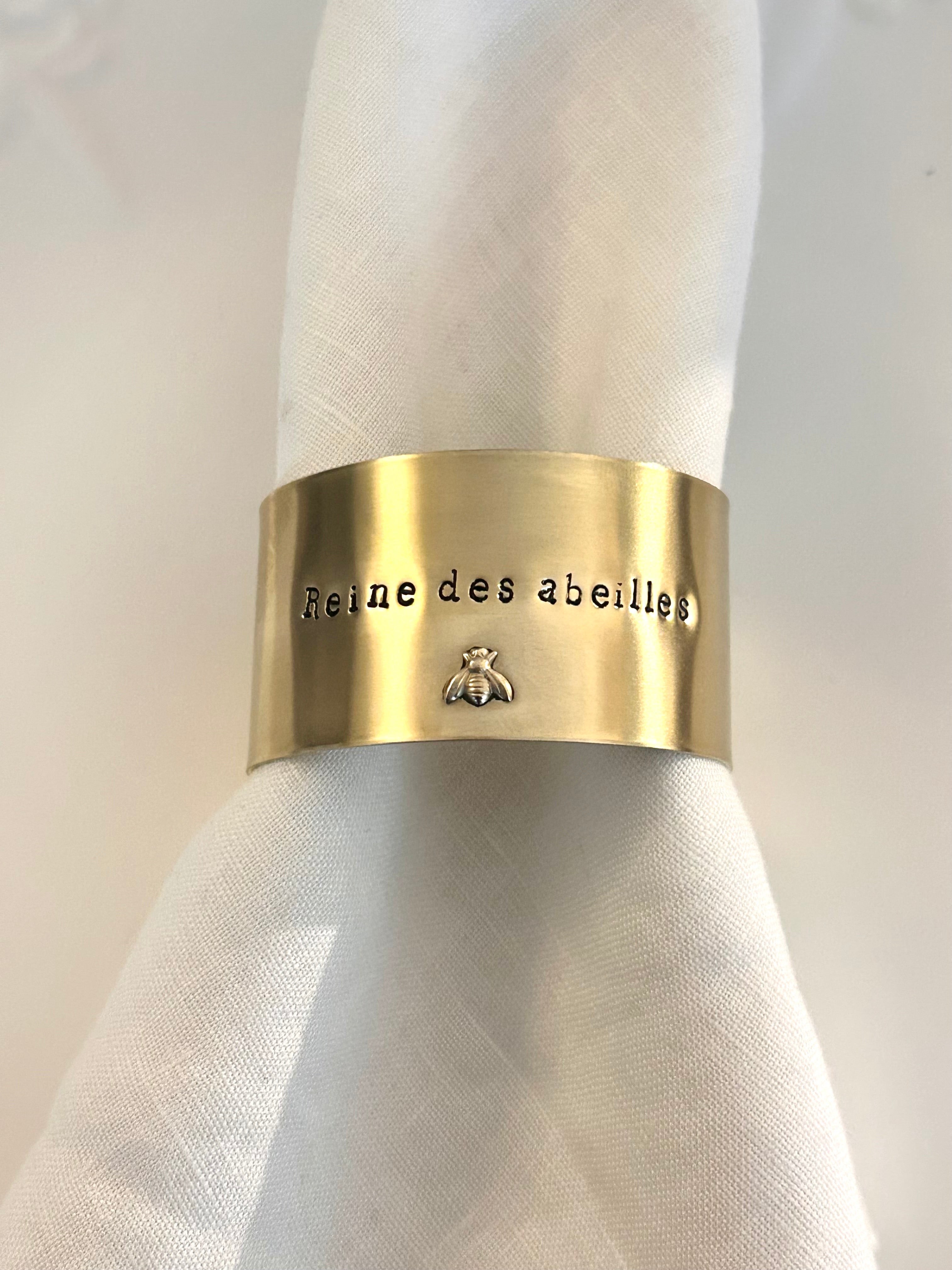 EDITION LIMITÉE | Collection Ornements | Abeille | Rond de serviette personnalisable - Diamètre large ⌀5 cm