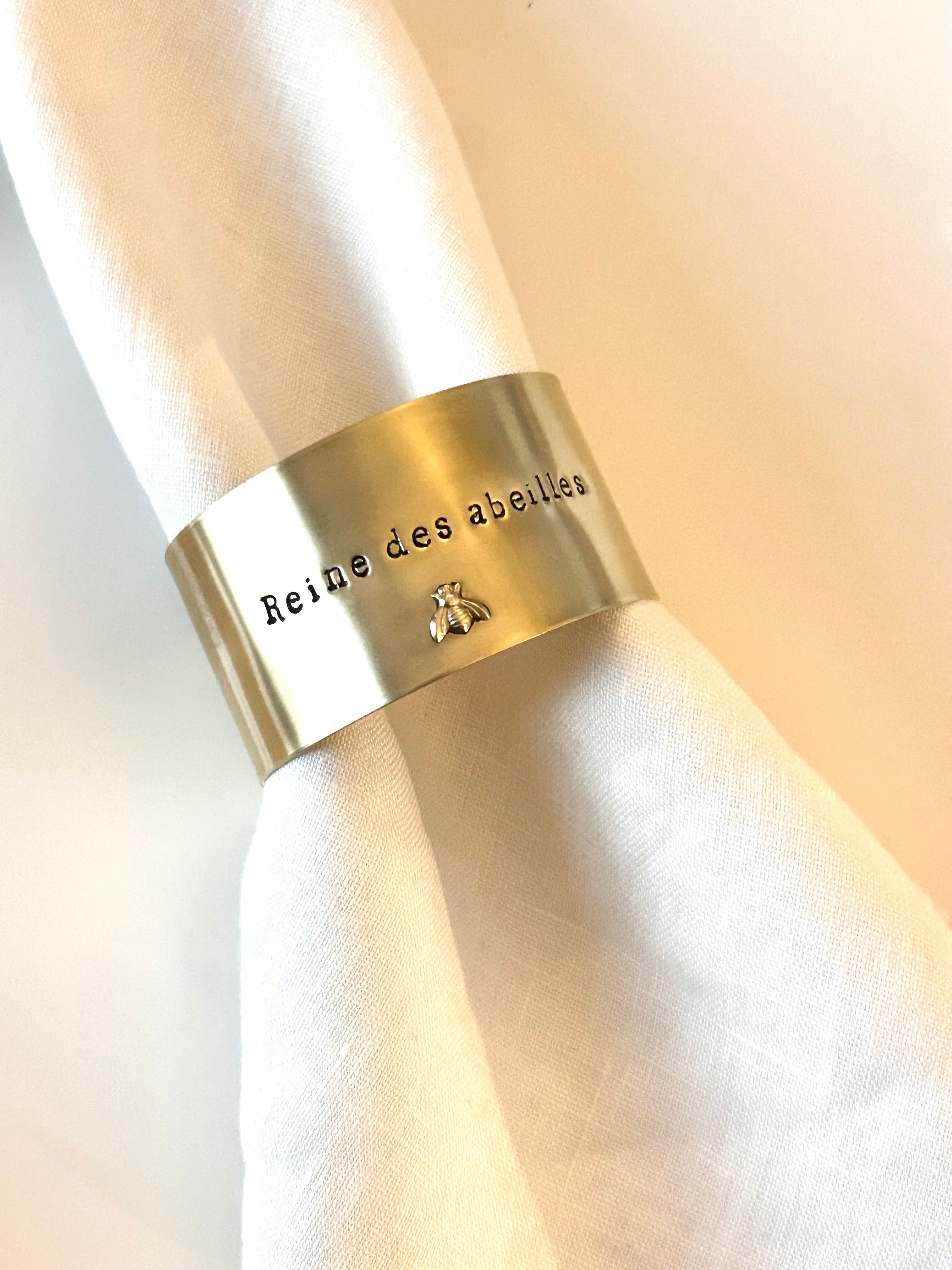 EDITION LIMITÉE | Collection Ornements | Abeille | Rond de serviette personnalisable - Diamètre large ⌀5 cm