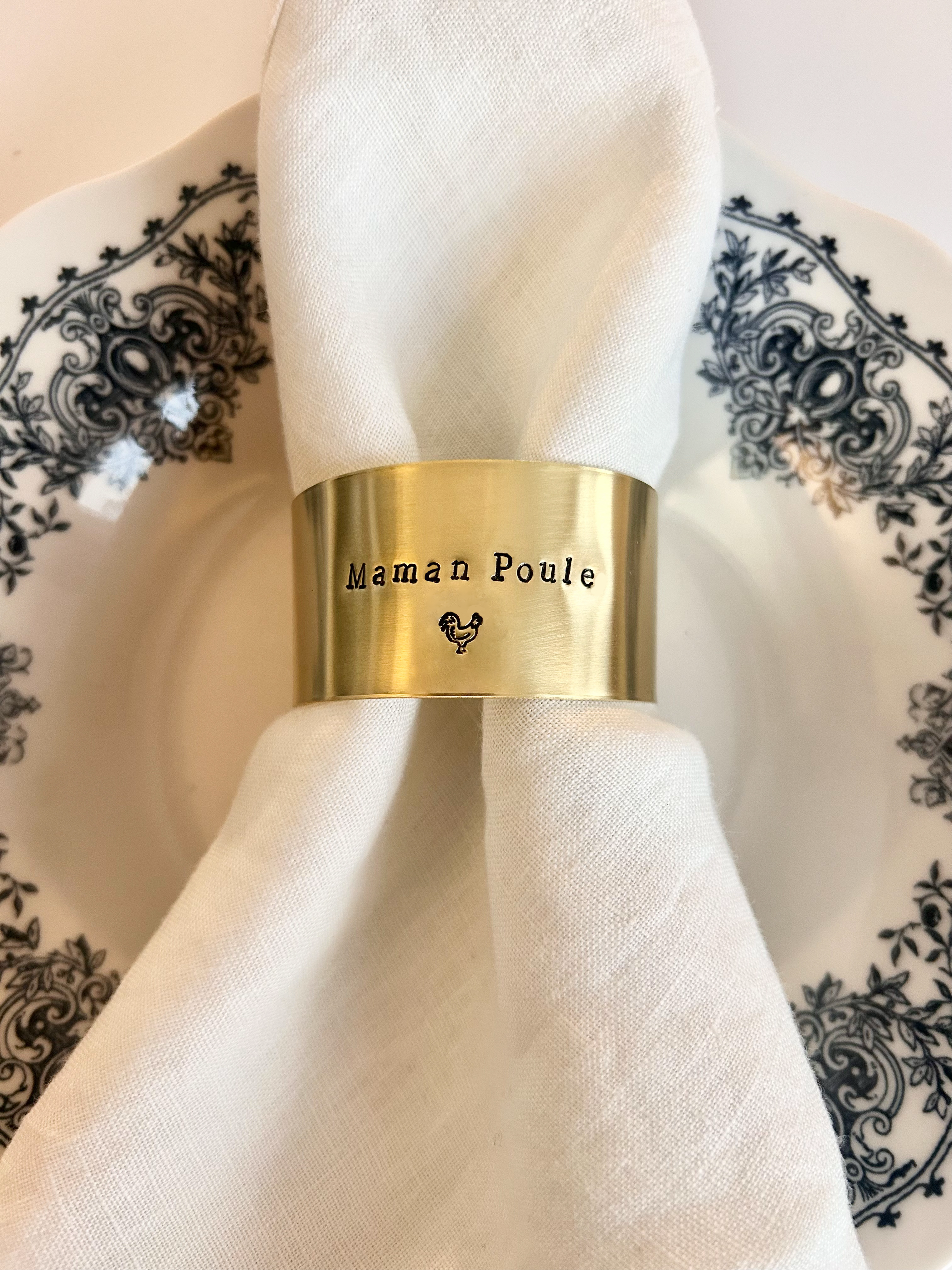 Maman Poule | Série - Rond en laiton brut gravé (2 diamètres)