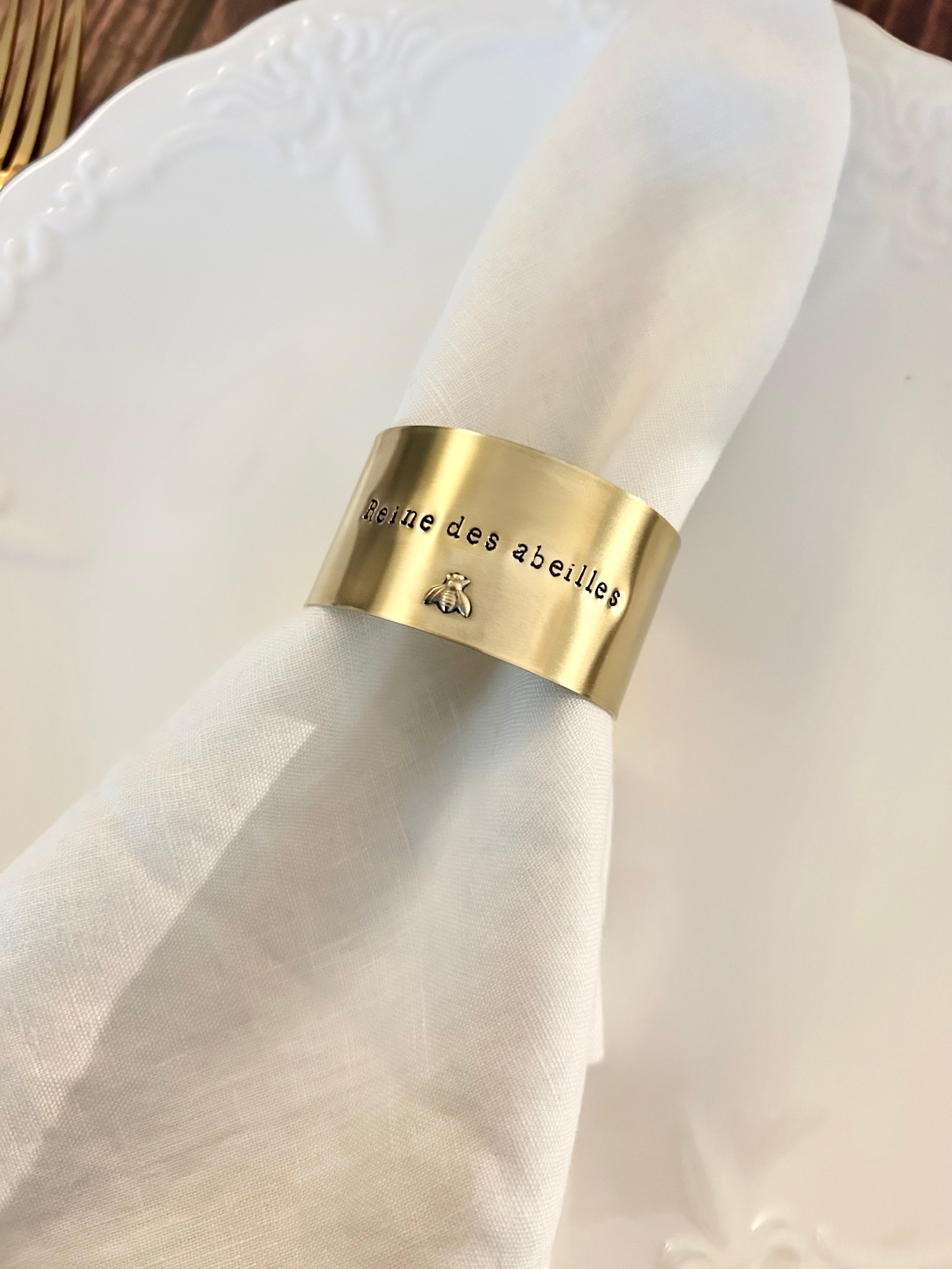 EDITION LIMITÉE | Collection Ornements | Abeille | Rond de serviette personnalisable - Diamètre large ⌀5 cm