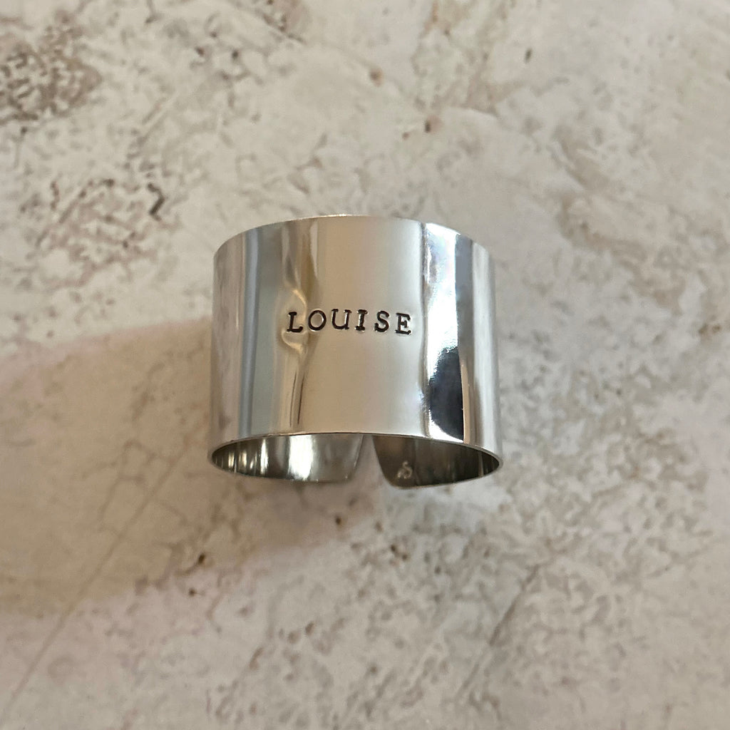 NEO ARGENTÉ | Rond de serviette personnalisable en ACIER inoxydable gravé avec ou sans motif - Diamètre large ⌀5 cm