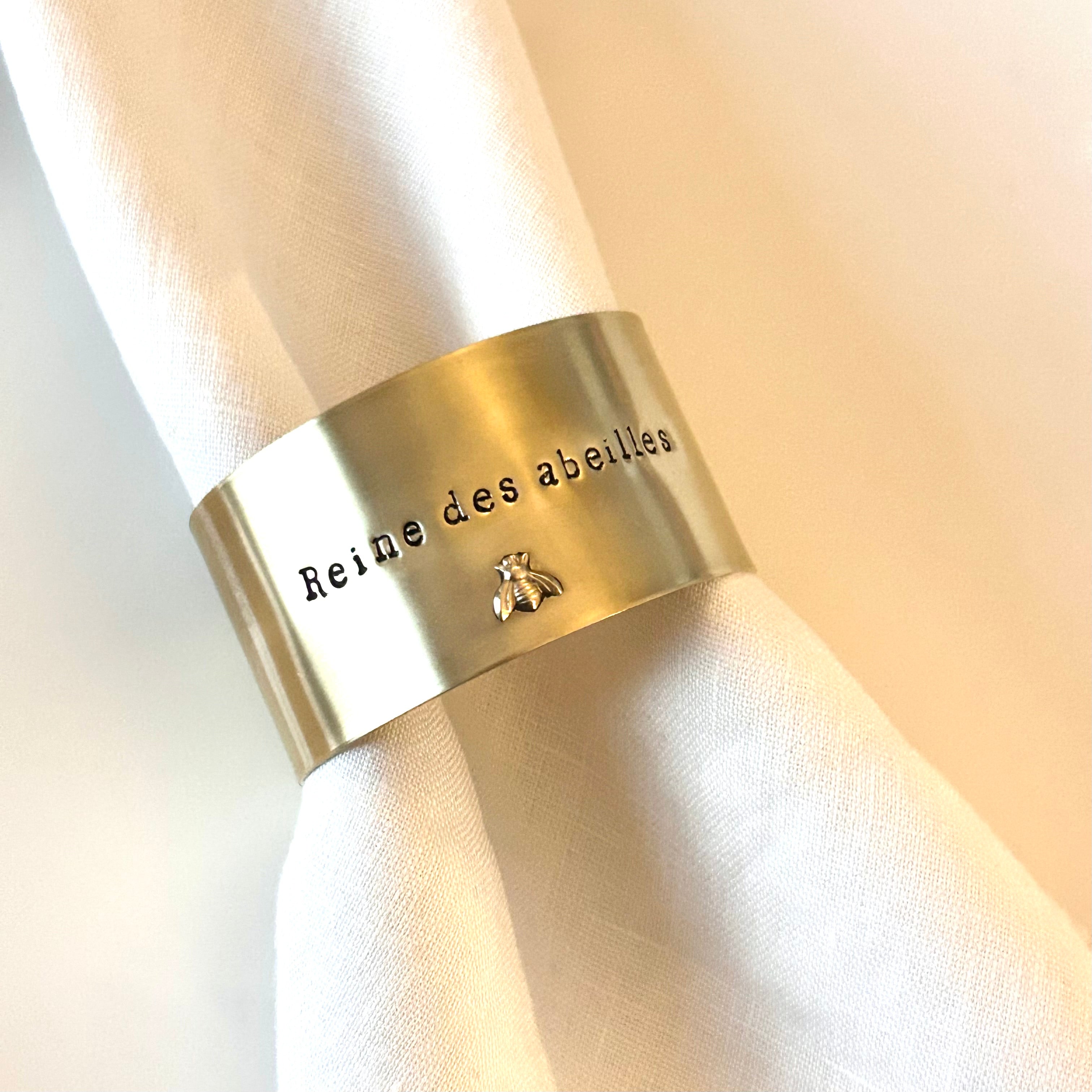 EDITION LIMITÉE | Collection Ornements | Abeille | Rond de serviette personnalisable - Diamètre large ⌀5 cm