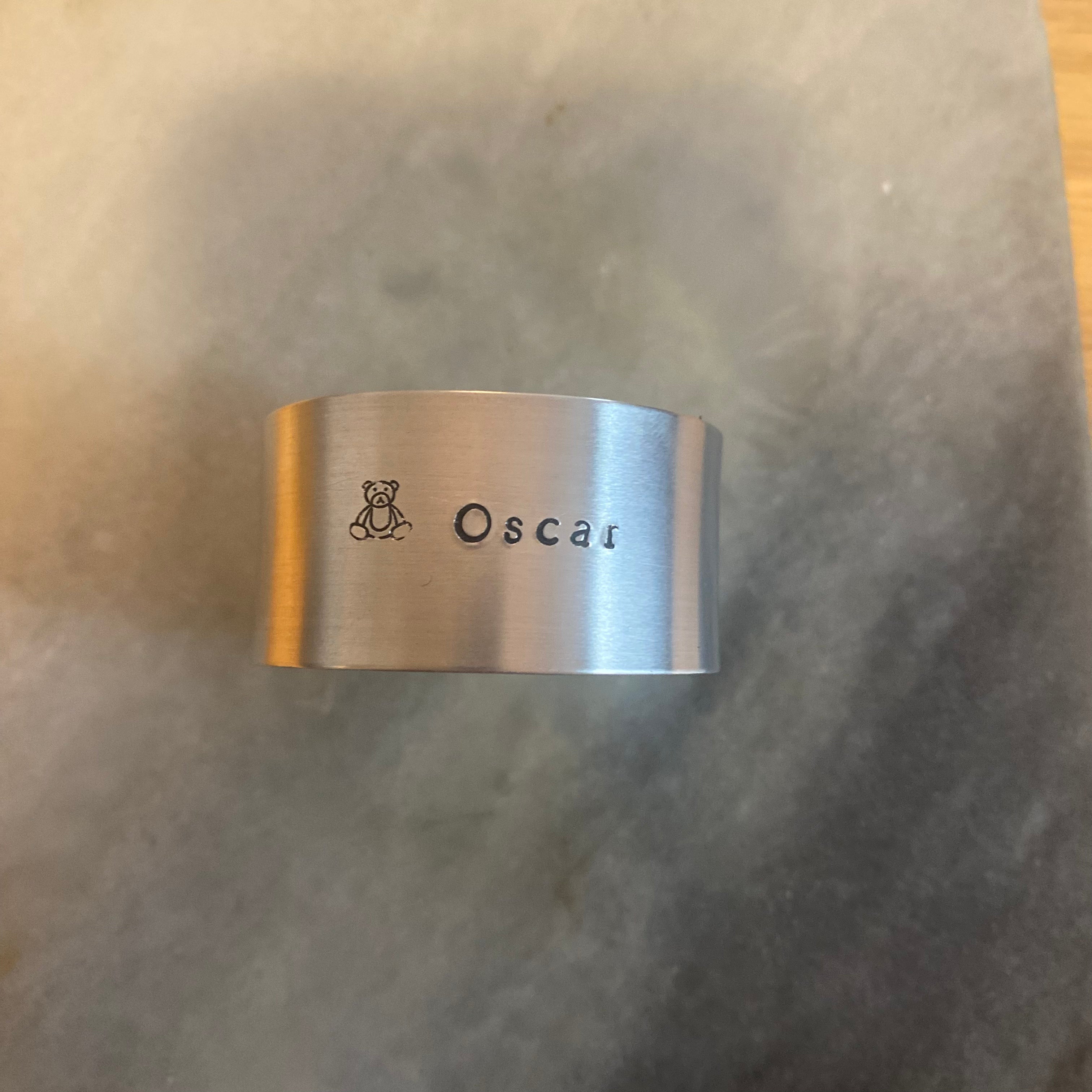 Collection oups - les imparfaits - «Oscar » motif nounours en aluminium