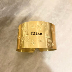 Elisa | Déjà gravé laiton poli🍀 avec roses