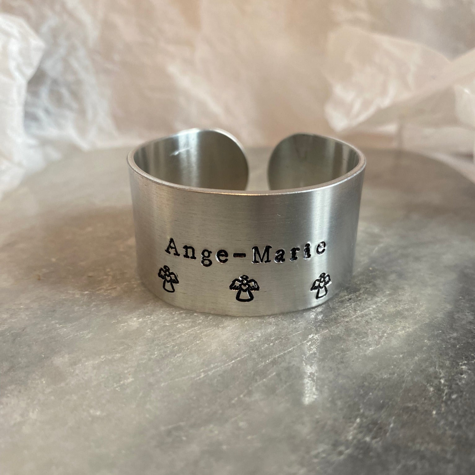 Oops collection - the imperfect - Aluminum M - Ange-Marie with 3 angels