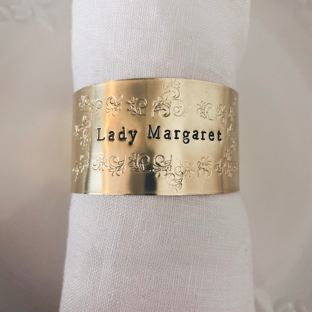 Customizable Uninked Arabesque Napkin Ring - Size L