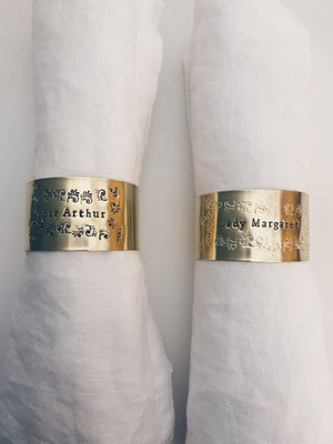 Customizable Inked Arabesque Napkin Ring - Size L