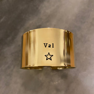 Déjà gravé laiton poli🍀 «Val » avec 1 grande étoile