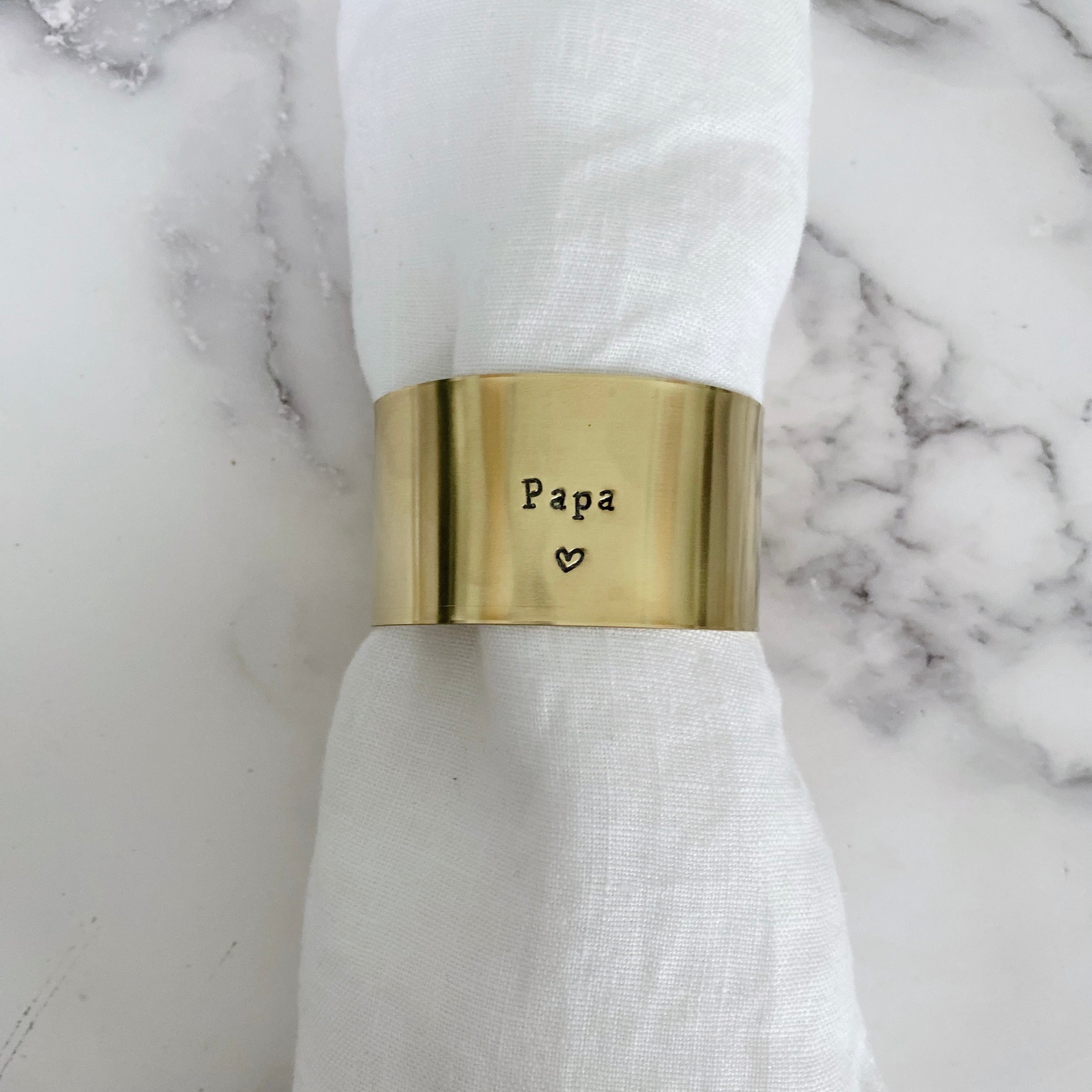 Napkin ring in golden brass Lisse customizable - Size L
