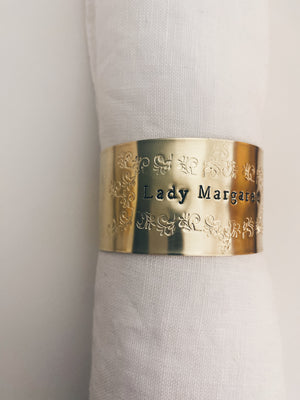 Customizable Uninked Arabesque Napkin Ring - Size L